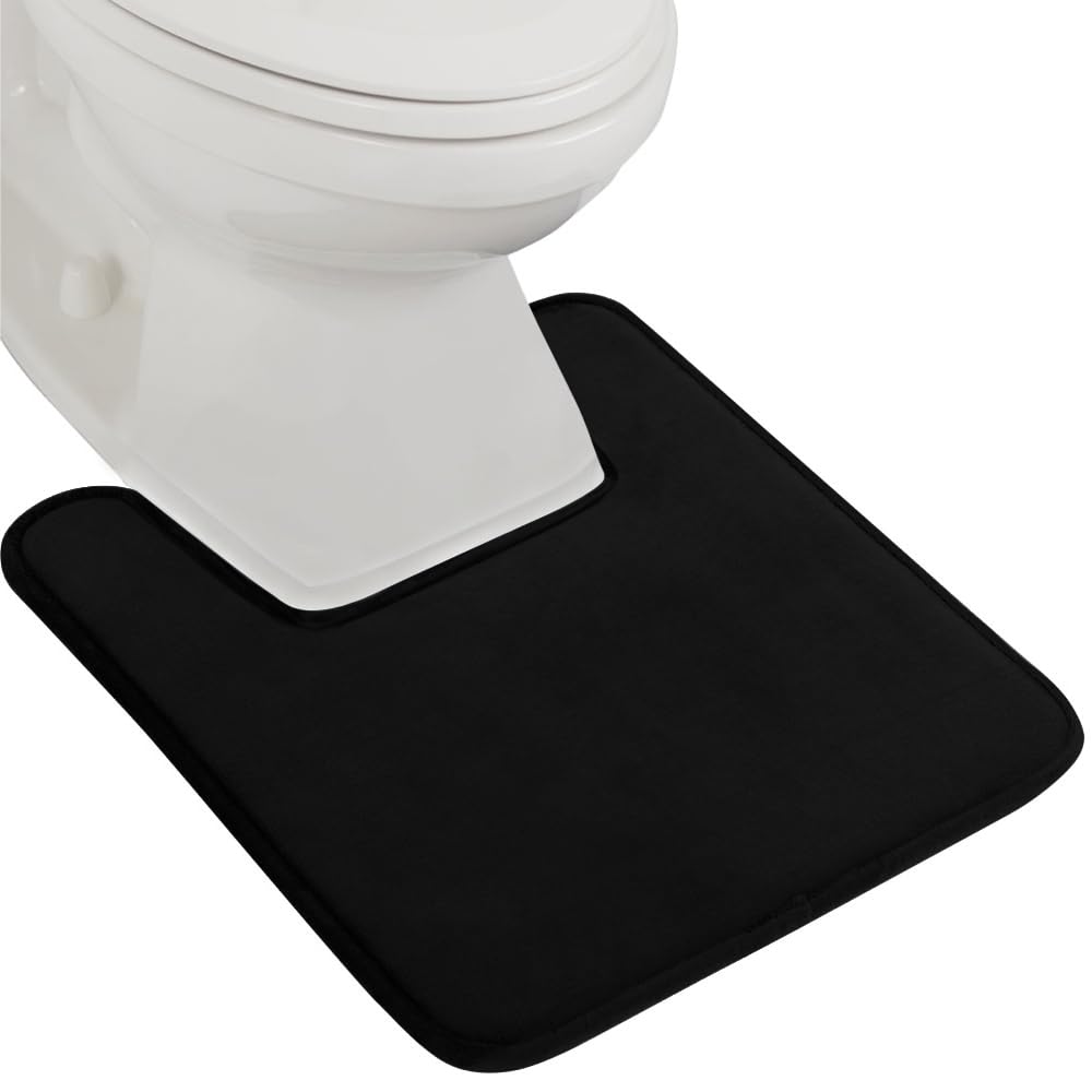 GORILLA GRIP® Memory Foam Bath Rugs, Soft Absorbent Velvet Bathroom Mats, Durable Dots on Underside, Machine Washable Bathmat, Carpet Rug Room Decor for Shower Floor, 24x17 Mat, Graphite Gray