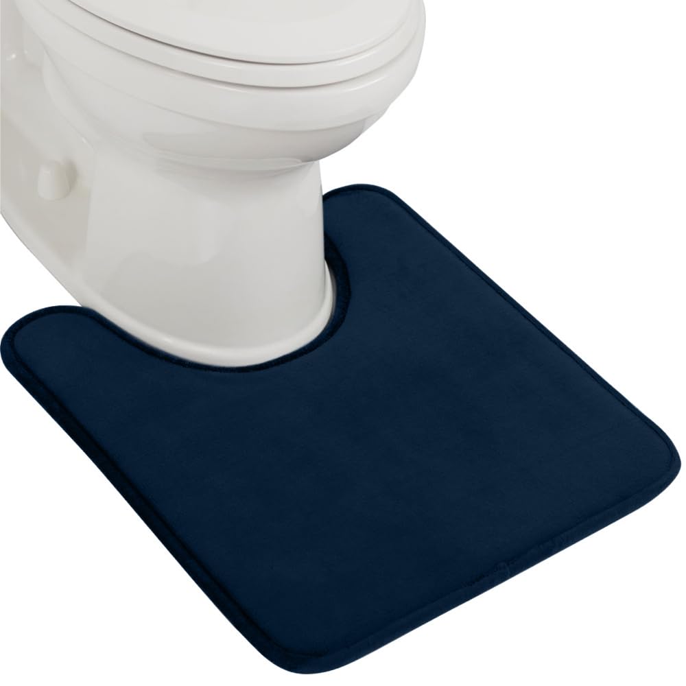 GORILLA GRIP® Memory Foam Bath Rugs, Soft Absorbent Velvet Bathroom Mats, Durable Dots on Underside, Machine Washable Bathmat, Carpet Rug Room Decor for Shower Floor, 24x17 Mat, Graphite Gray