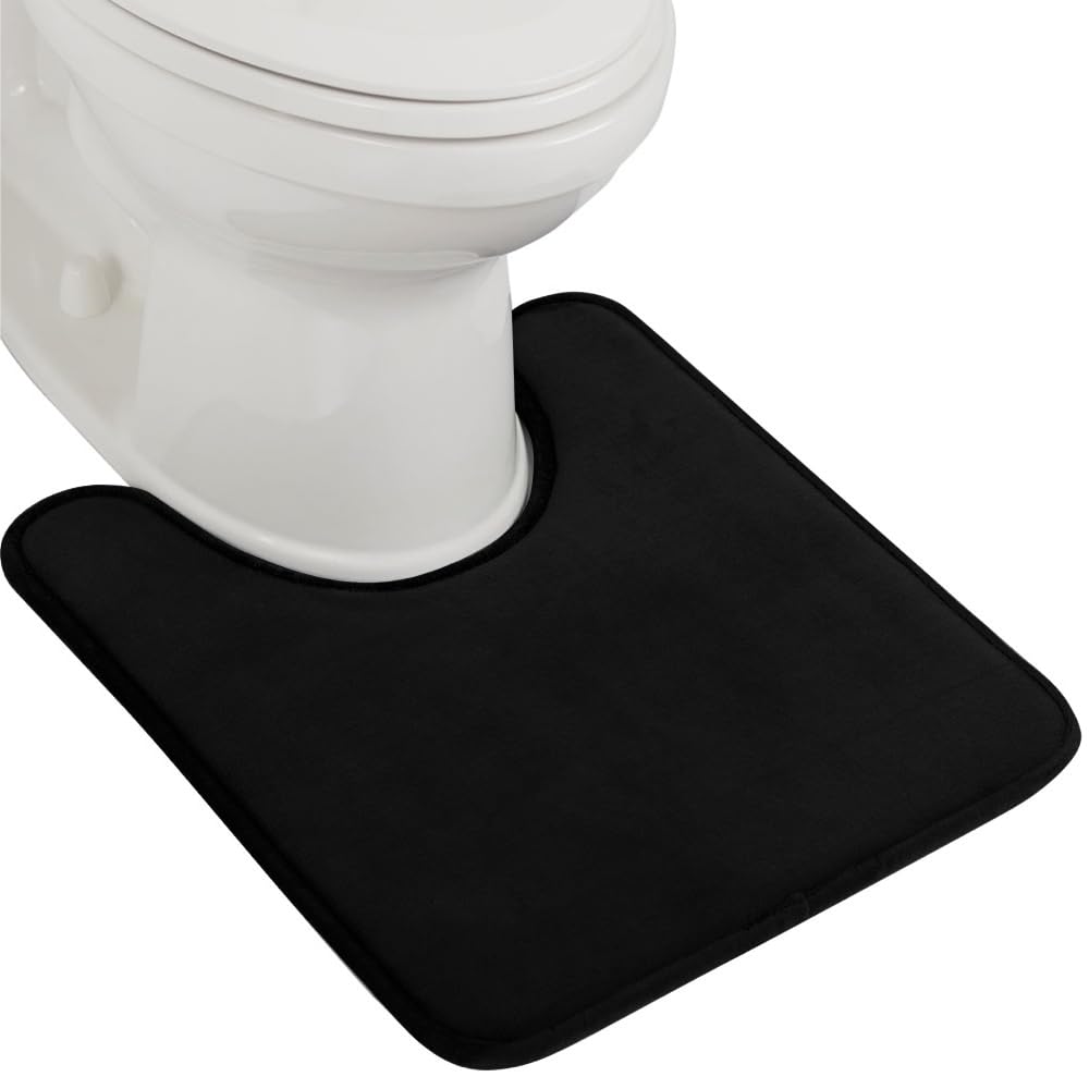 GORILLA GRIP® Memory Foam Bath Rugs, Soft Absorbent Velvet Bathroom Mats, Durable Dots on Underside, Machine Washable Bathmat, Carpet Rug Room Decor for Shower Floor, 24x17 Mat, Graphite Gray
