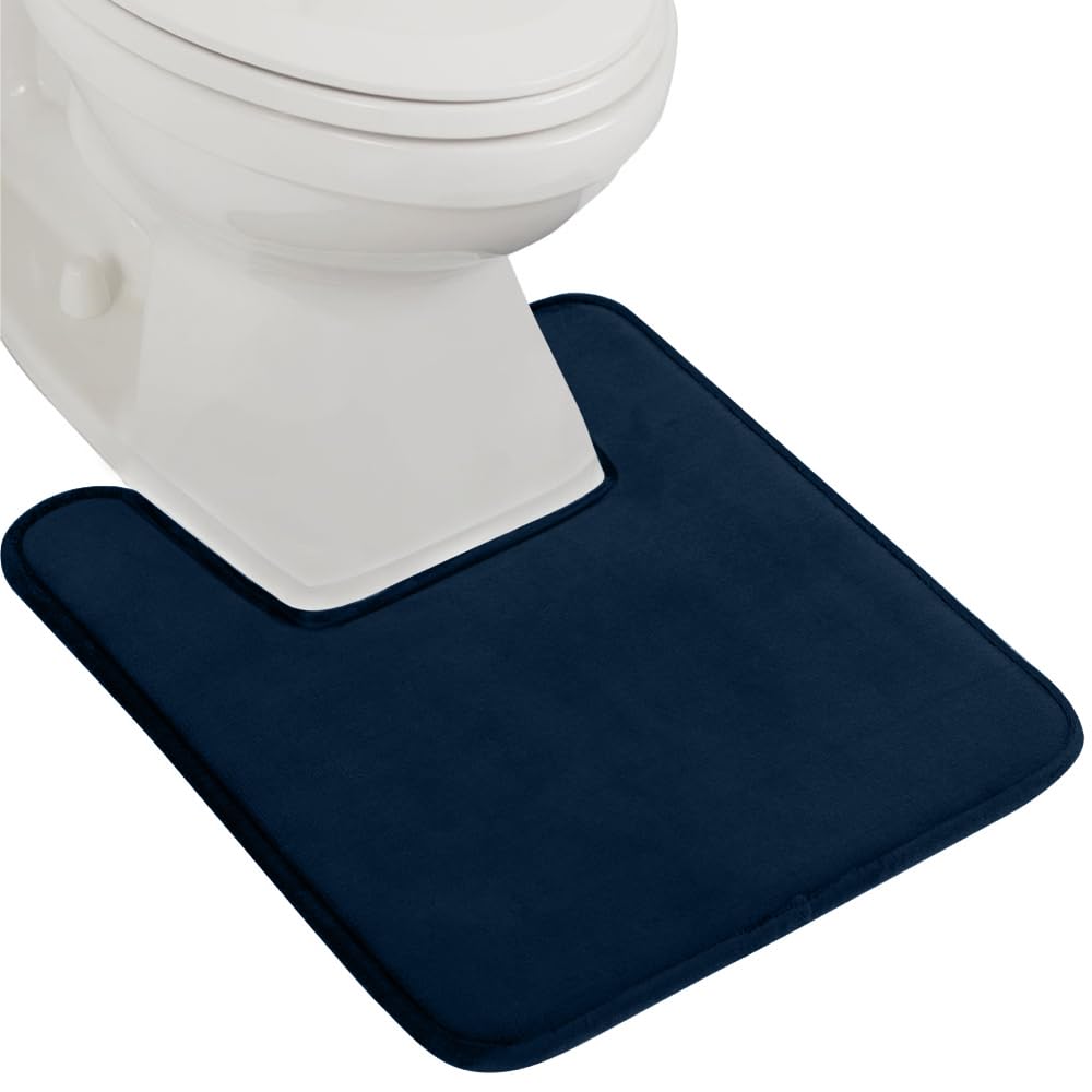 GORILLA GRIP® Memory Foam Bath Rugs, Soft Absorbent Velvet Bathroom Mats, Durable Dots on Underside, Machine Washable Bathmat, Carpet Rug Room Decor for Shower Floor, 24x17 Mat, Graphite Gray