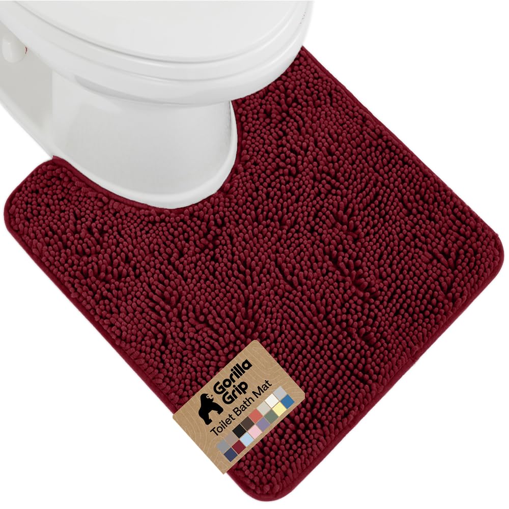 GORILLA GRIP Bath Rug Mat 36x24, Thick Soft Absorbent Chenille, Quick Dry Microfiber Mats, Rubber Backing Washable Shower Floor Rugs, Bathmat Runner, US Designed Bathroom Home Decor Accessories Grey