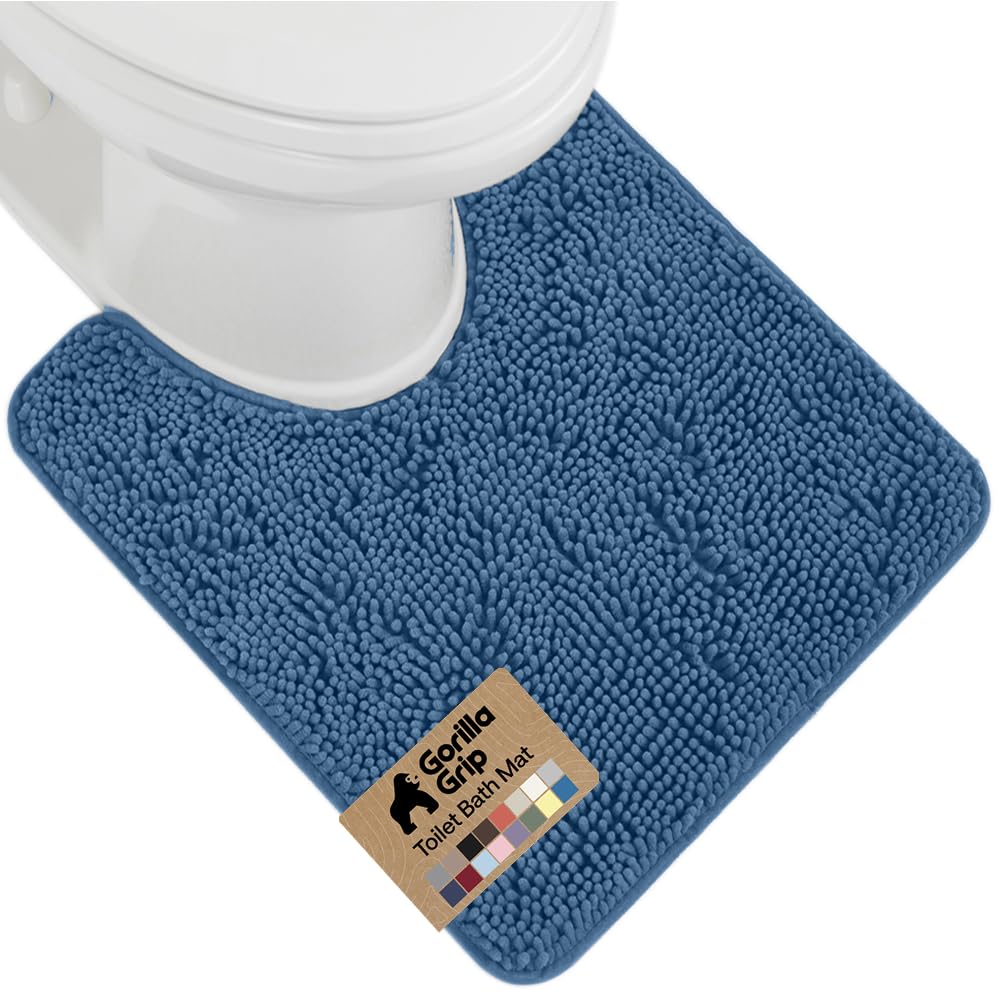 GORILLA GRIP Bath Rug Mat 36x24, Thick Soft Absorbent Chenille, Quick Dry Microfiber Mats, Rubber Backing Washable Shower Floor Rugs, Bathmat Runner, US Designed Bathroom Home Decor Accessories Grey