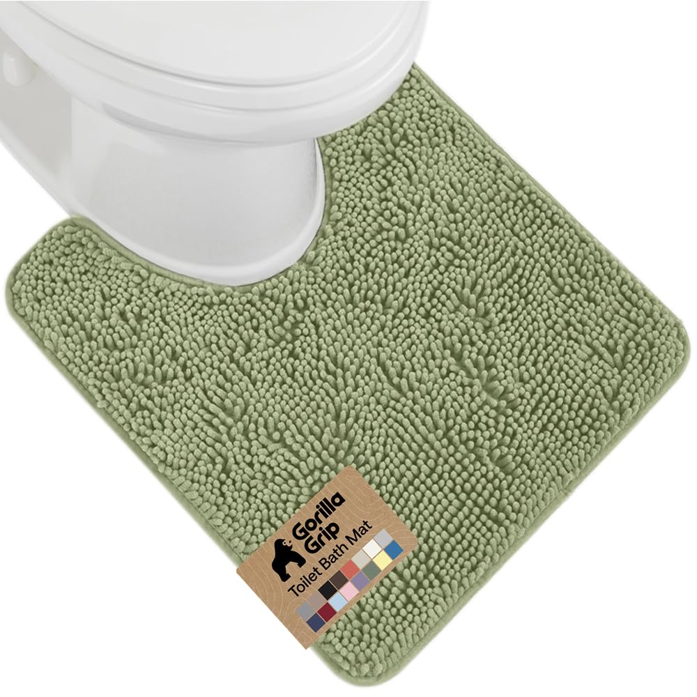 GORILLA GRIP Bath Rug Mat 36x24, Thick Soft Absorbent Chenille, Quick Dry Microfiber Mats, Rubber Backing Washable Shower Floor Rugs, Bathmat Runner, US Designed Bathroom Home Decor Accessories Grey