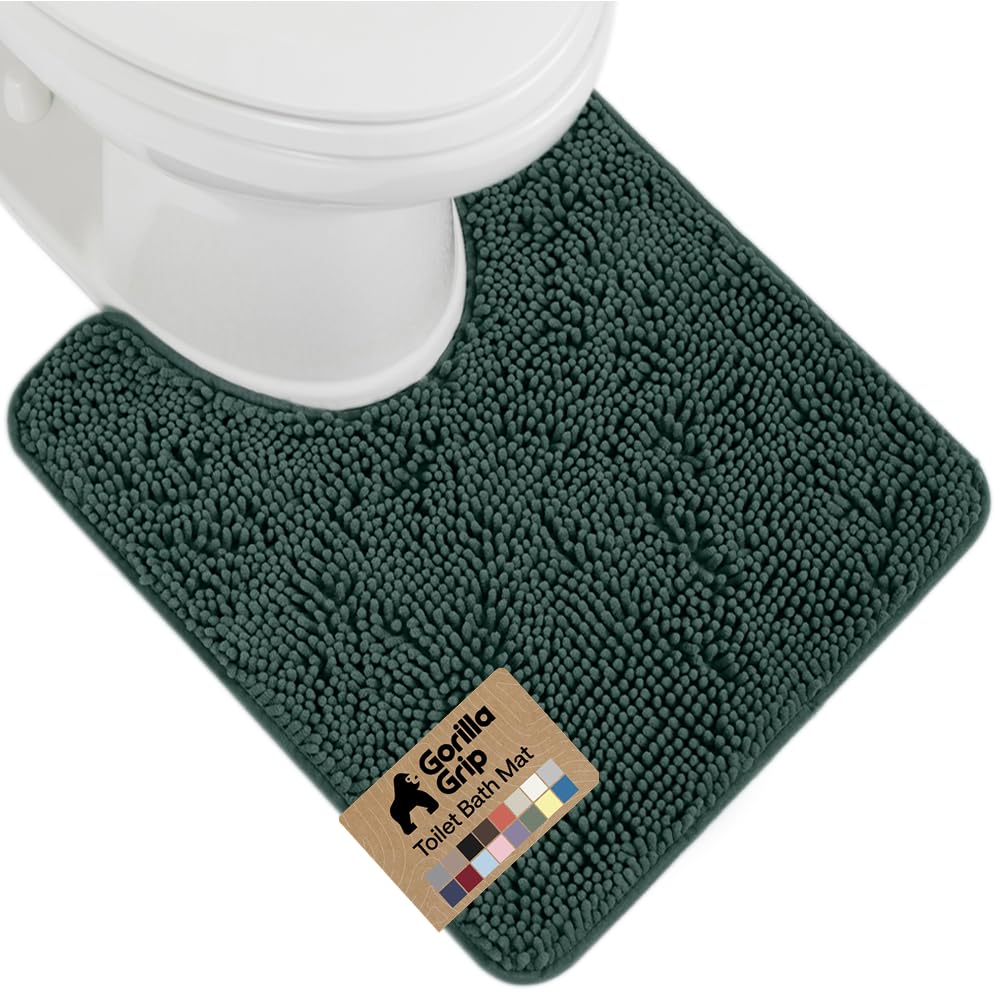 GORILLA GRIP Bath Rug Mat 36x24, Thick Soft Absorbent Chenille, Quick Dry Microfiber Mats, Rubber Backing Washable Shower Floor Rugs, Bathmat Runner, US Designed Bathroom Home Decor Accessories Grey