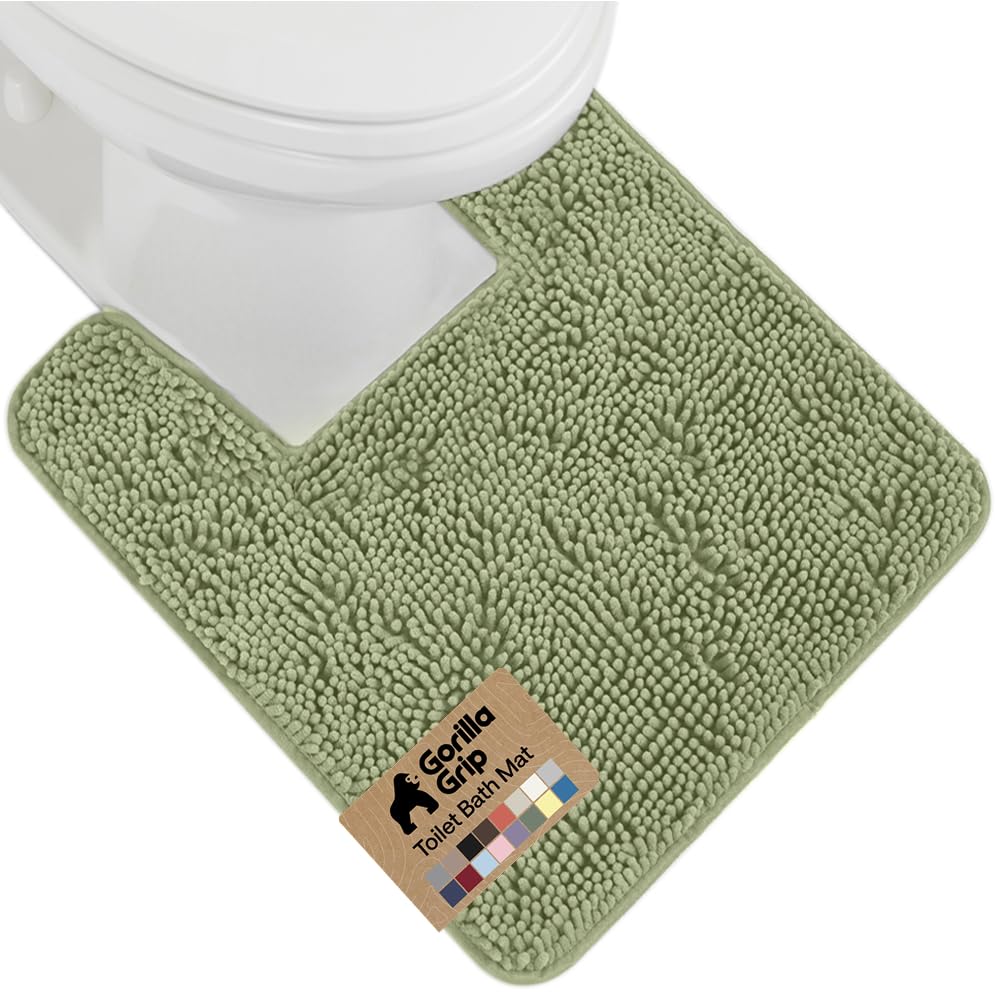 GORILLA GRIP Bath Rug Mat 36x24, Thick Soft Absorbent Chenille, Quick Dry Microfiber Mats, Rubber Backing Washable Shower Floor Rugs, Bathmat Runner, US Designed Bathroom Home Decor Accessories Grey