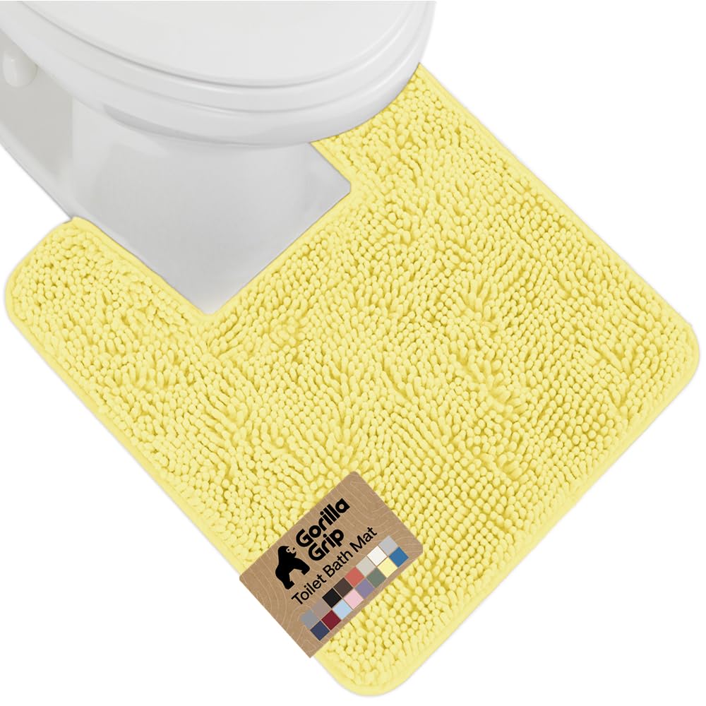 GORILLA GRIP Bath Rug Mat 36x24, Thick Soft Absorbent Chenille, Quick Dry Microfiber Mats, Rubber Backing Washable Shower Floor Rugs, Bathmat Runner, US Designed Bathroom Home Decor Accessories Grey