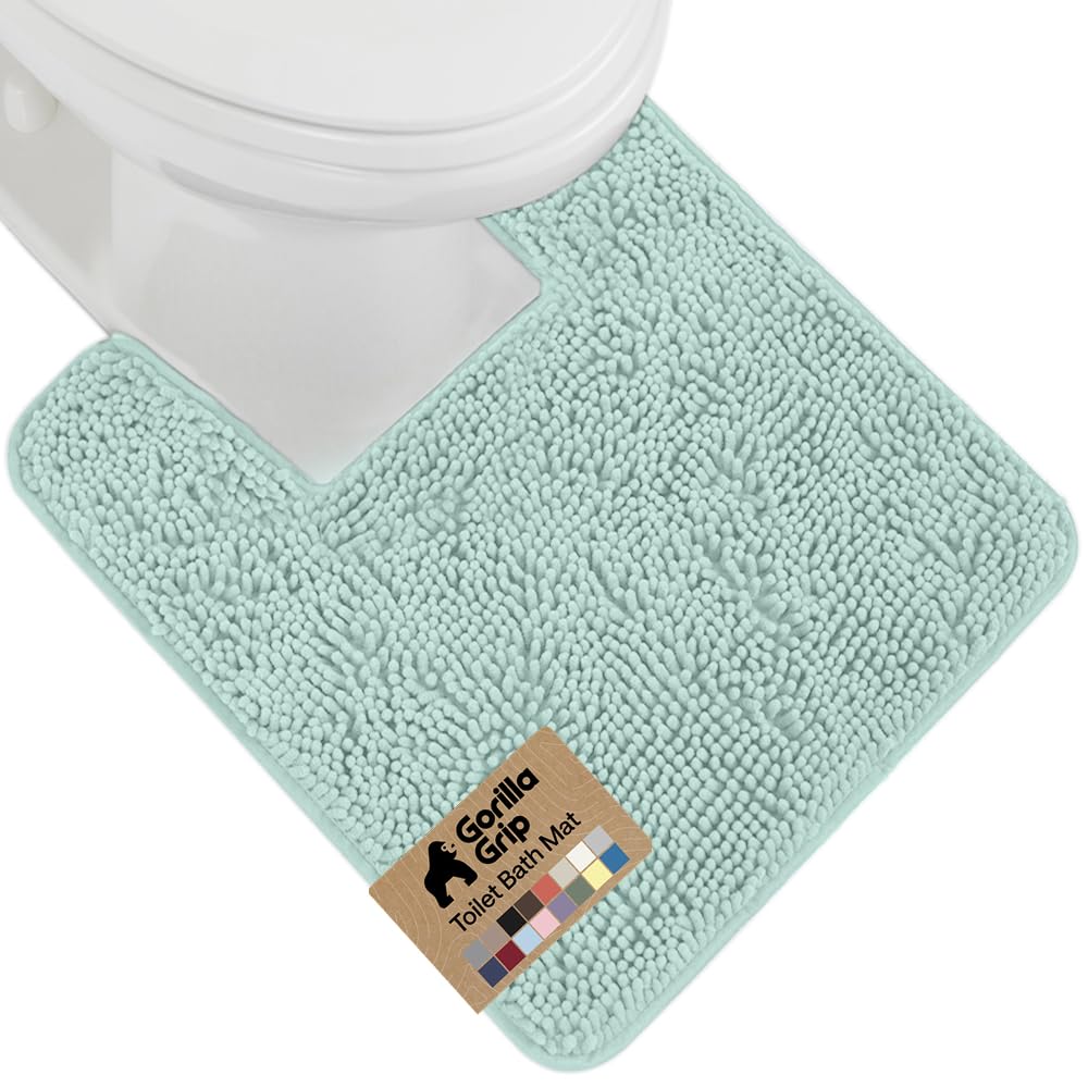 GORILLA GRIP Bath Rug Mat 36x24, Thick Soft Absorbent Chenille, Quick Dry Microfiber Mats, Rubber Backing Washable Shower Floor Rugs, Bathmat Runner, US Designed Bathroom Home Decor Accessories Grey