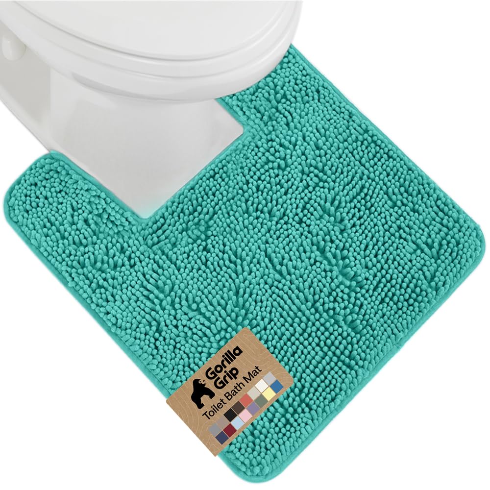 GORILLA GRIP Bath Rug Mat 36x24, Thick Soft Absorbent Chenille, Quick Dry Microfiber Mats, Rubber Backing Washable Shower Floor Rugs, Bathmat Runner, US Designed Bathroom Home Decor Accessories Grey