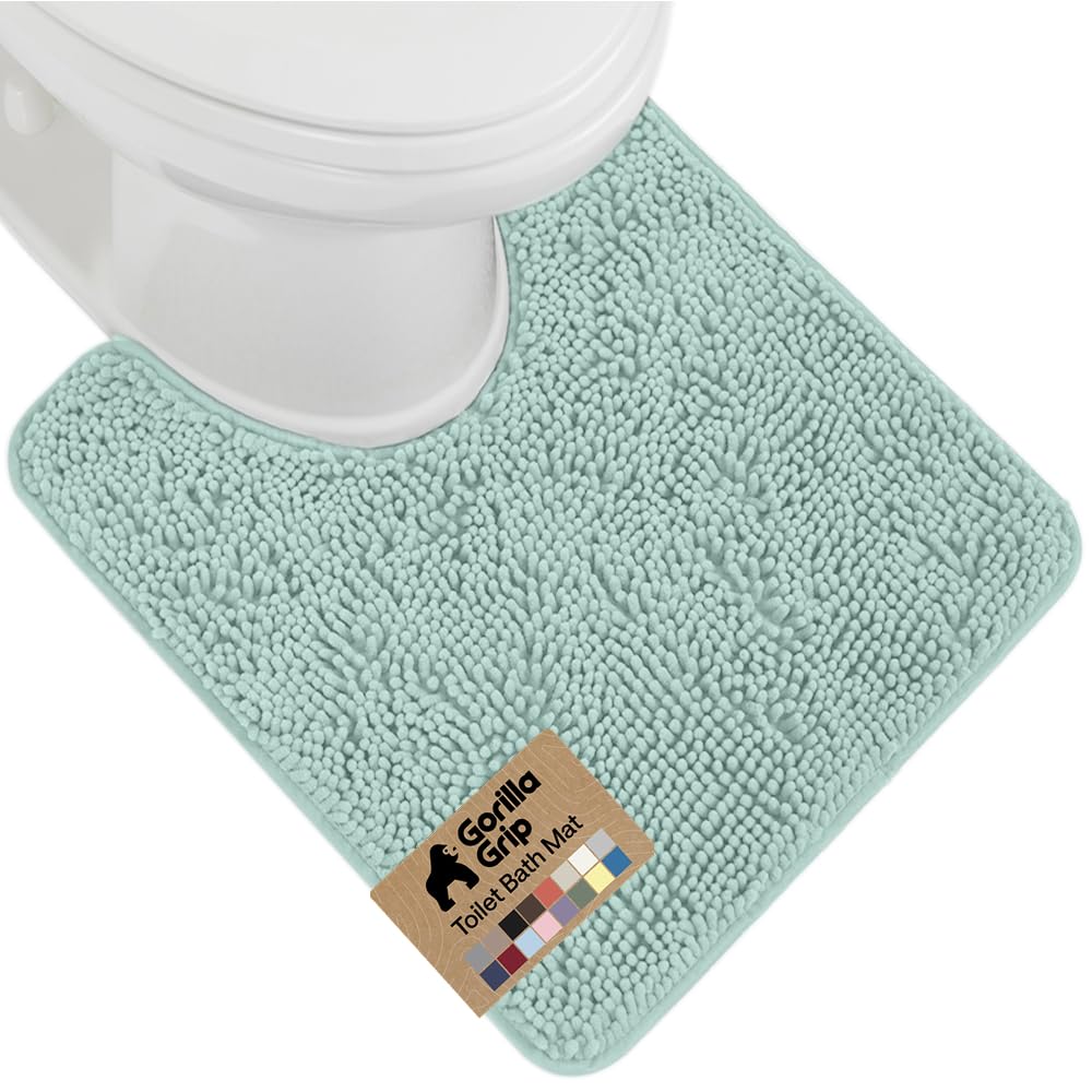 GORILLA GRIP Bath Rug Mat 36x24, Thick Soft Absorbent Chenille, Quick Dry Microfiber Mats, Rubber Backing Washable Shower Floor Rugs, Bathmat Runner, US Designed Bathroom Home Decor Accessories Grey