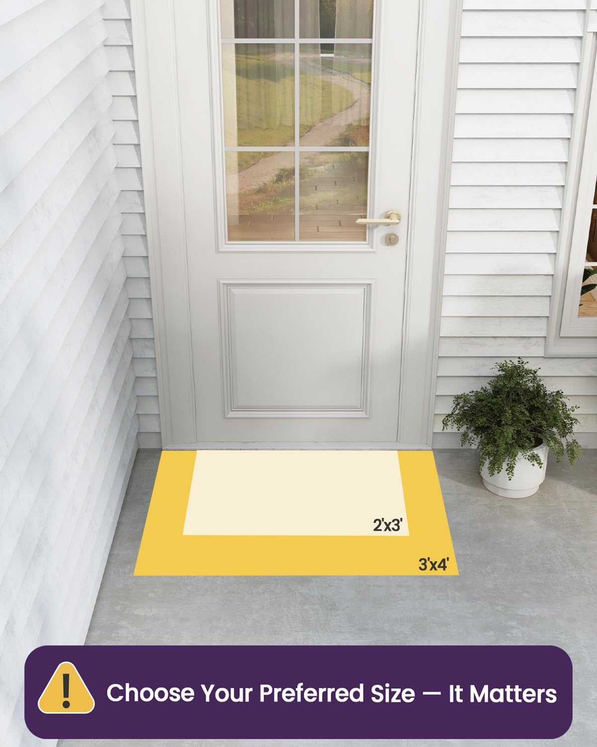 DEXI Front Door Mat Outside Entrance, 24x36 Heavy Duty Non-Slip Rubber Entry Mats, Dirt Trapping Waterproof Low-Profile Welcome Doormat for Entryway, Black