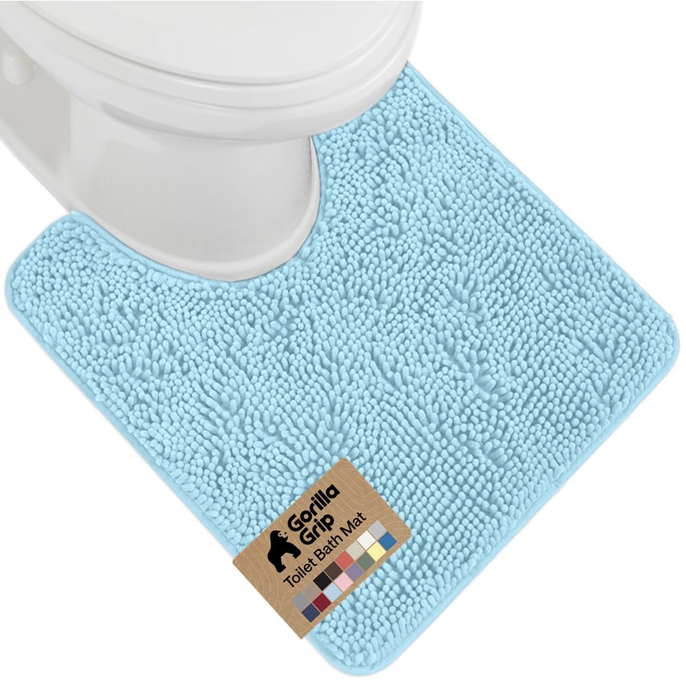 GORILLA GRIP Bath Rug Mat 36x24, Thick Soft Absorbent Chenille, Quick Dry Microfiber Mats, Rubber Backing Washable Shower Floor Rugs, Bathmat Runner, US Designed Bathroom Home Decor Accessories Grey