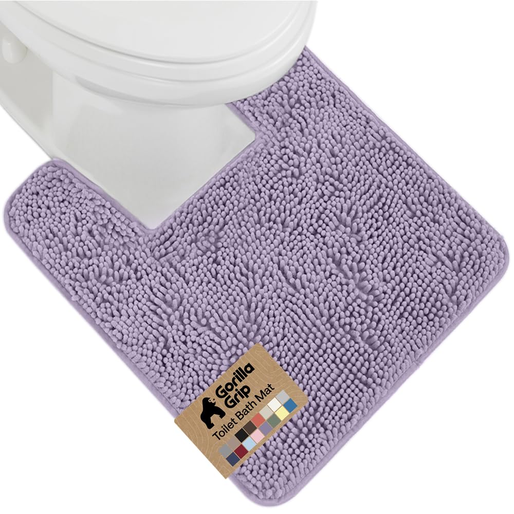 GORILLA GRIP Bath Rug Mat 36x24, Thick Soft Absorbent Chenille, Quick Dry Microfiber Mats, Rubber Backing Washable Shower Floor Rugs, Bathmat Runner, US Designed Bathroom Home Decor Accessories Grey