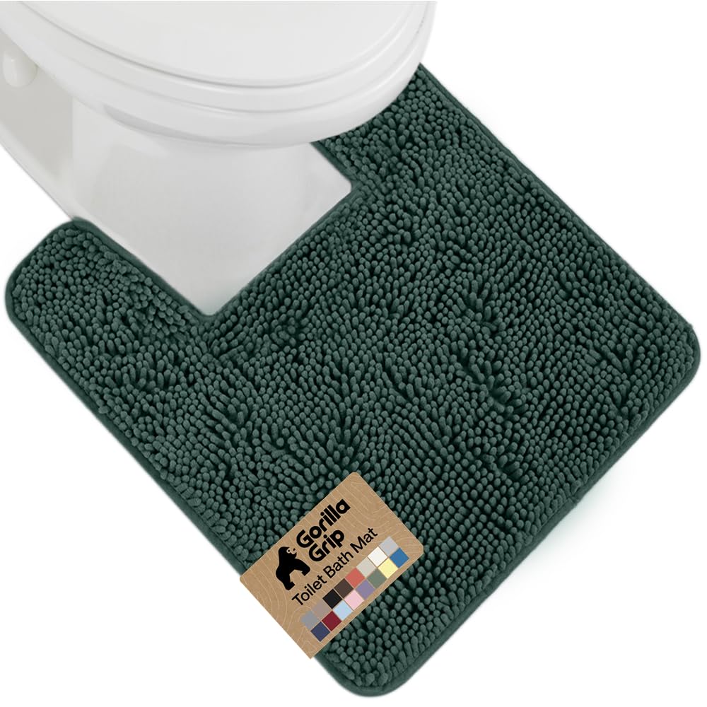 GORILLA GRIP Bath Rug Mat 36x24, Thick Soft Absorbent Chenille, Quick Dry Microfiber Mats, Rubber Backing Washable Shower Floor Rugs, Bathmat Runner, US Designed Bathroom Home Decor Accessories Grey