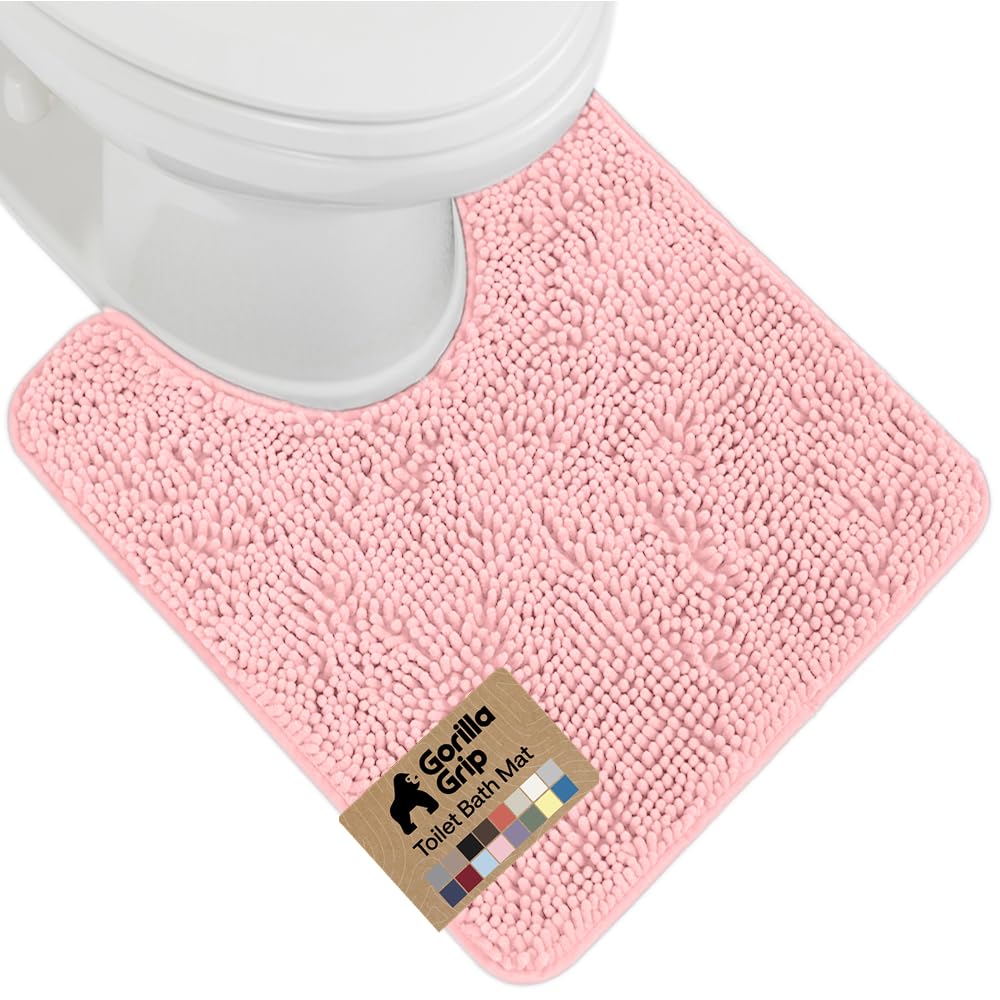 GORILLA GRIP Bath Rug Mat 36x24, Thick Soft Absorbent Chenille, Quick Dry Microfiber Mats, Rubber Backing Washable Shower Floor Rugs, Bathmat Runner, US Designed Bathroom Home Decor Accessories Grey
