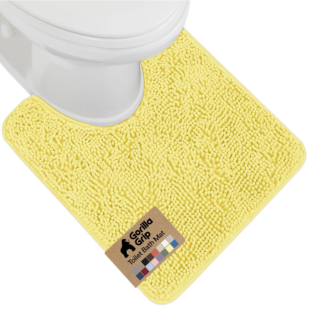 GORILLA GRIP Bath Rug Mat 36x24, Thick Soft Absorbent Chenille, Quick Dry Microfiber Mats, Rubber Backing Washable Shower Floor Rugs, Bathmat Runner, US Designed Bathroom Home Decor Accessories Grey