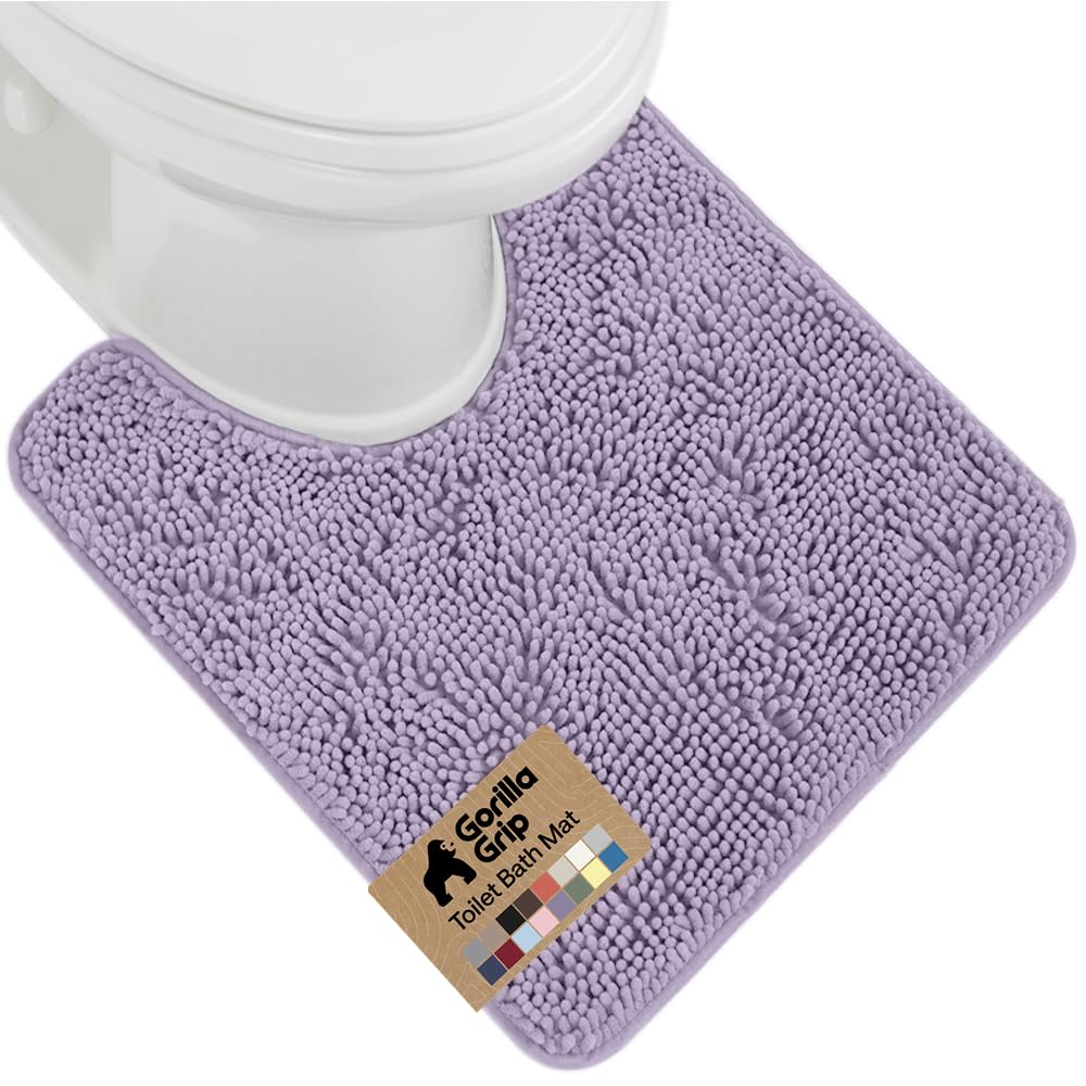 GORILLA GRIP Bath Rug Mat 36x24, Thick Soft Absorbent Chenille, Quick Dry Microfiber Mats, Rubber Backing Washable Shower Floor Rugs, Bathmat Runner, US Designed Bathroom Home Decor Accessories Grey