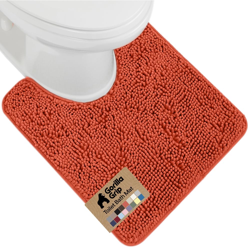 GORILLA GRIP Bath Rug Mat 36x24, Thick Soft Absorbent Chenille, Quick Dry Microfiber Mats, Rubber Backing Washable Shower Floor Rugs, Bathmat Runner, US Designed Bathroom Home Decor Accessories Grey