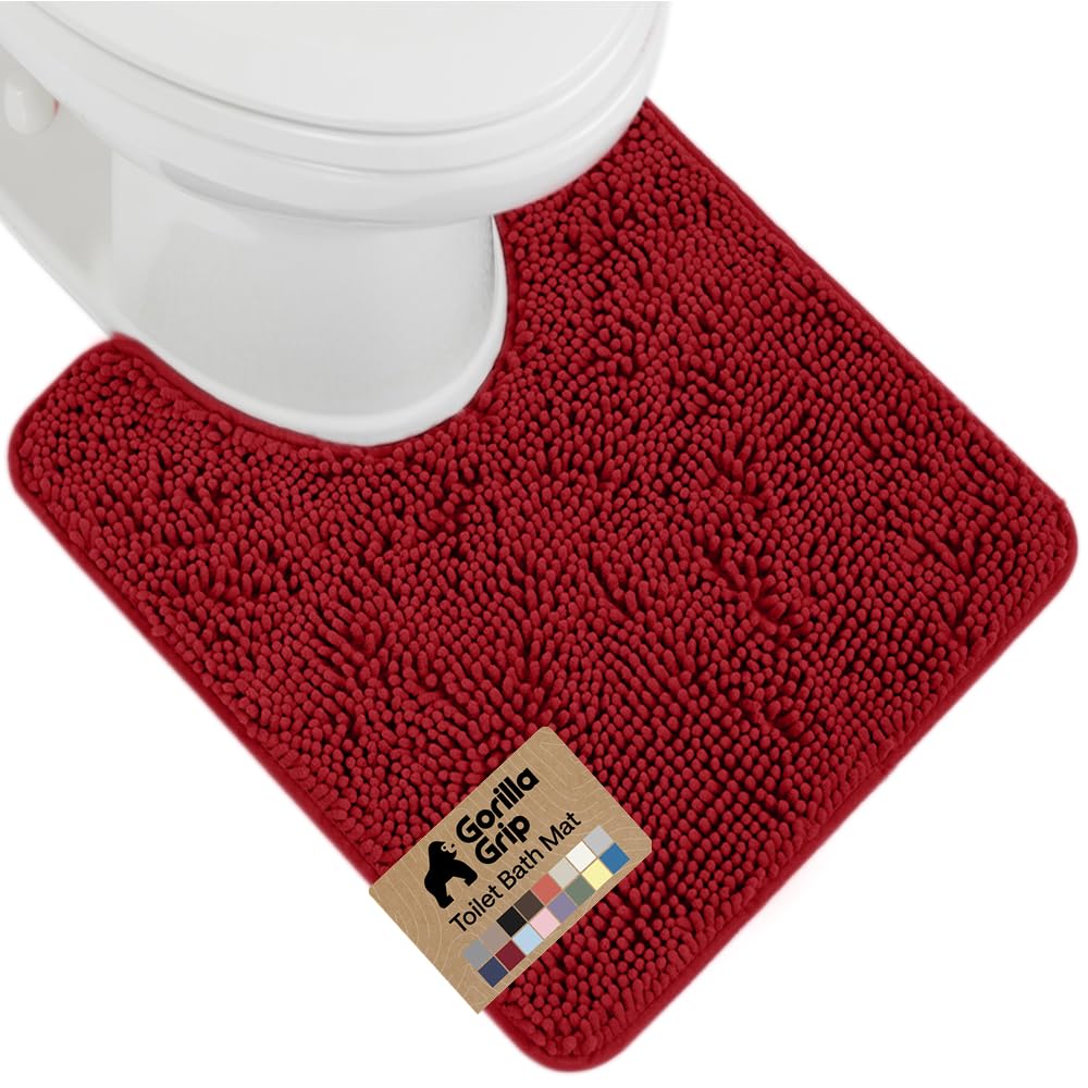 GORILLA GRIP Bath Rug Mat 36x24, Thick Soft Absorbent Chenille, Quick Dry Microfiber Mats, Rubber Backing Washable Shower Floor Rugs, Bathmat Runner, US Designed Bathroom Home Decor Accessories Grey