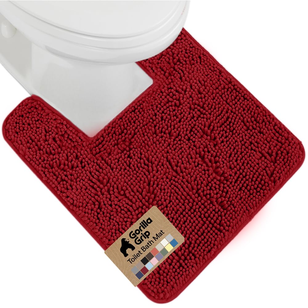 GORILLA GRIP Bath Rug Mat 36x24, Thick Soft Absorbent Chenille, Quick Dry Microfiber Mats, Rubber Backing Washable Shower Floor Rugs, Bathmat Runner, US Designed Bathroom Home Decor Accessories Grey