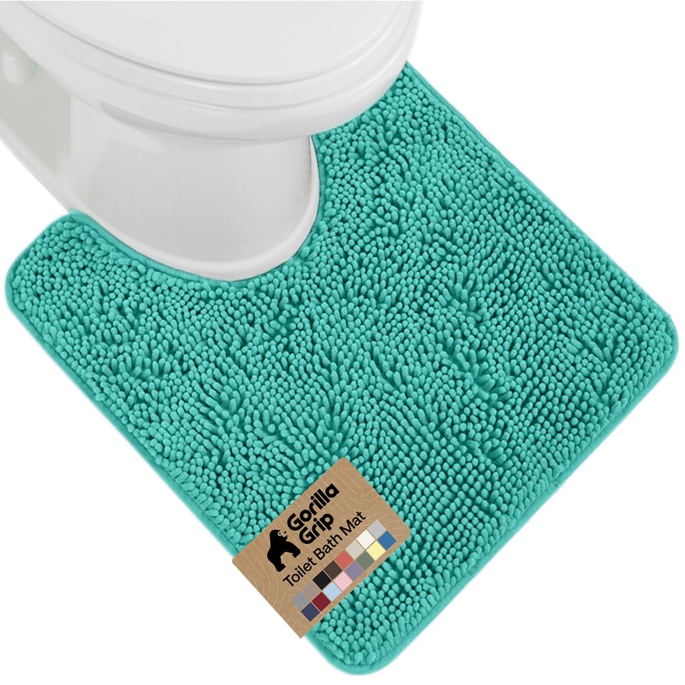 GORILLA GRIP Bath Rug Mat 36x24, Thick Soft Absorbent Chenille, Quick Dry Microfiber Mats, Rubber Backing Washable Shower Floor Rugs, Bathmat Runner, US Designed Bathroom Home Decor Accessories Grey