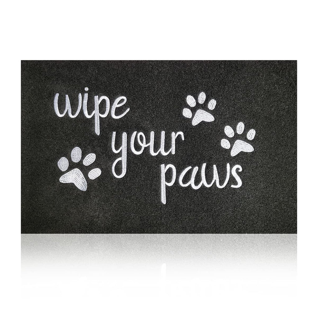 Welcome Door Mats for Entrance Funny Door Mat Wipe Your Paws Floor Mat, Welcome Mats for Front Door Indoor Non Slip Backing Rubber Mat for Outside Dog Doormat Grey