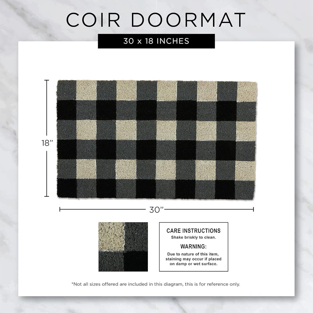 DII Colorful Design Natural Coir Doormat, 18x30, Leopard Spots