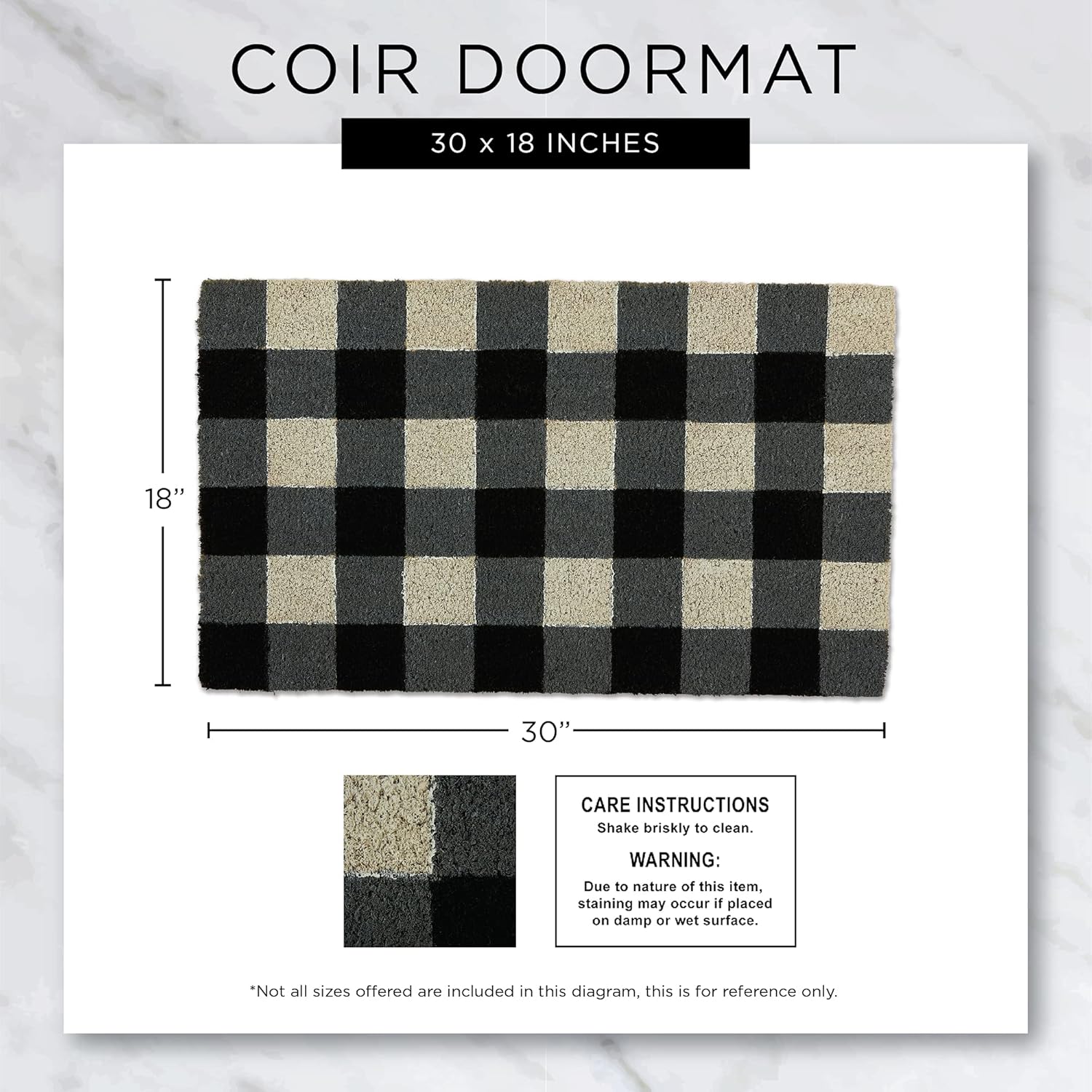 DII Colorful Design Natural Coir Doormat, 18x30, Leopard Spots