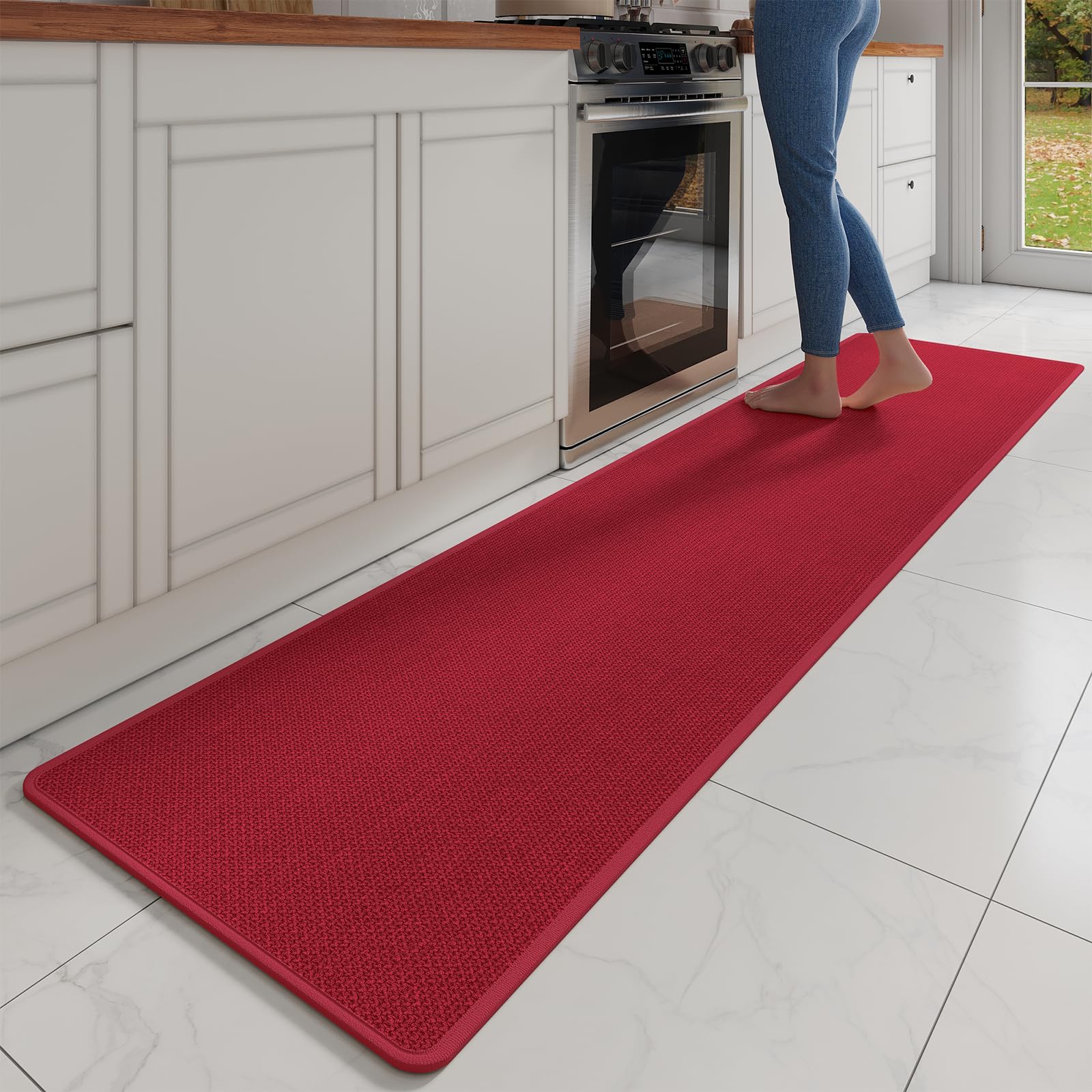 YDKGL Water Absorbent Runner Rugs for Kitchen, Kitchen Mat in Front of Sink, Oil Absorbent Kitchen Mats for Floor,Non-Slip Kitchen Rugs,Durable Kitchen Mats，17x30 Gray Kitchen Rugs,
