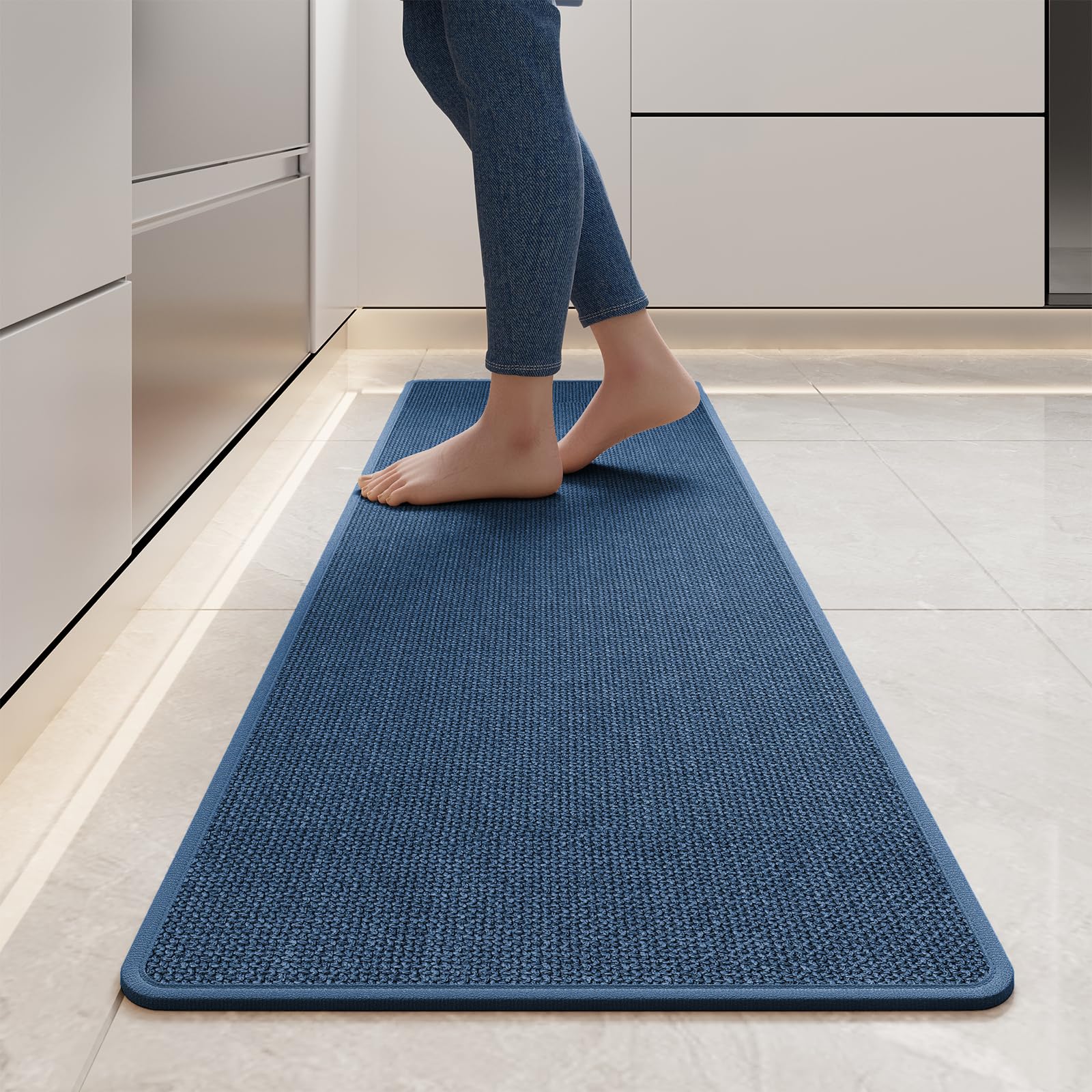 YDKGL Water Absorbent Runner Rugs for Kitchen, Kitchen Mat in Front of Sink, Oil Absorbent Kitchen Mats for Floor,Non-Slip Kitchen Rugs,Durable Kitchen Mats，17x30 Gray Kitchen Rugs,