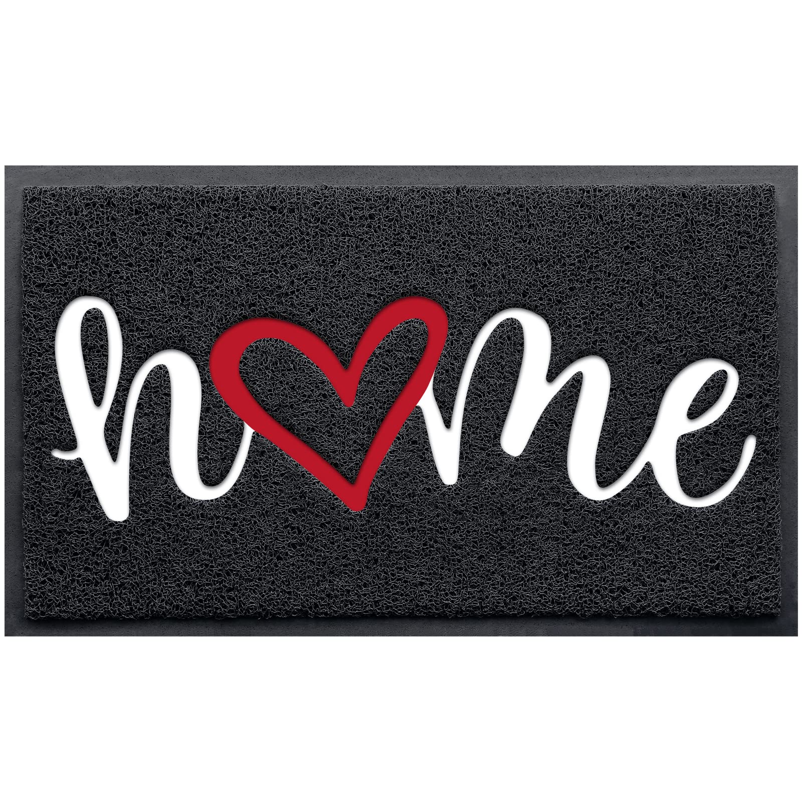 CozyBounty Black Door Mat Welcome Mats Outdoor Indoor Non-Slip Doormat for Entryway Low-Profile Floor Mat for Yard, Garage, High Traffic Areas (30"x17.5", Black)