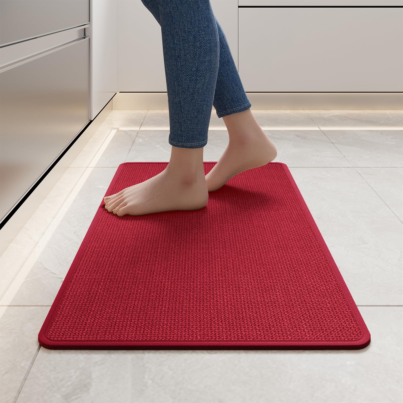 YDKGL Water Absorbent Runner Rugs for Kitchen, Kitchen Mat in Front of Sink, Oil Absorbent Kitchen Mats for Floor,Non-Slip Kitchen Rugs,Durable Kitchen Mats，17x30 Gray Kitchen Rugs,