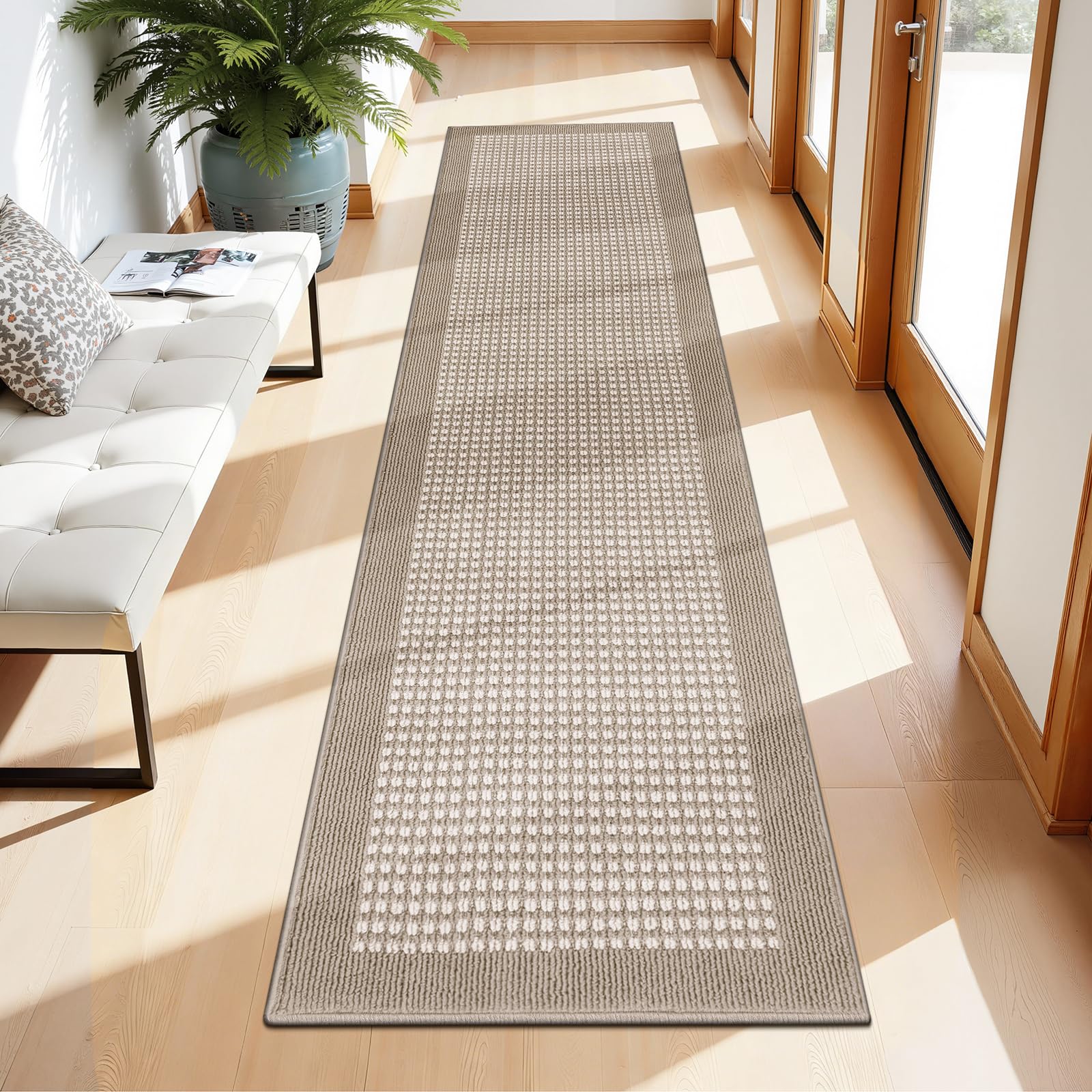 Ileading Indoor Door Mat 3x5ft Absorbent Dog Mats for Muddy Paws,Machine Washable Small Living Room Area Rug with Non-Slip Rubber Backing Low-Profile Inside Carpet for Hallway,Kitchen