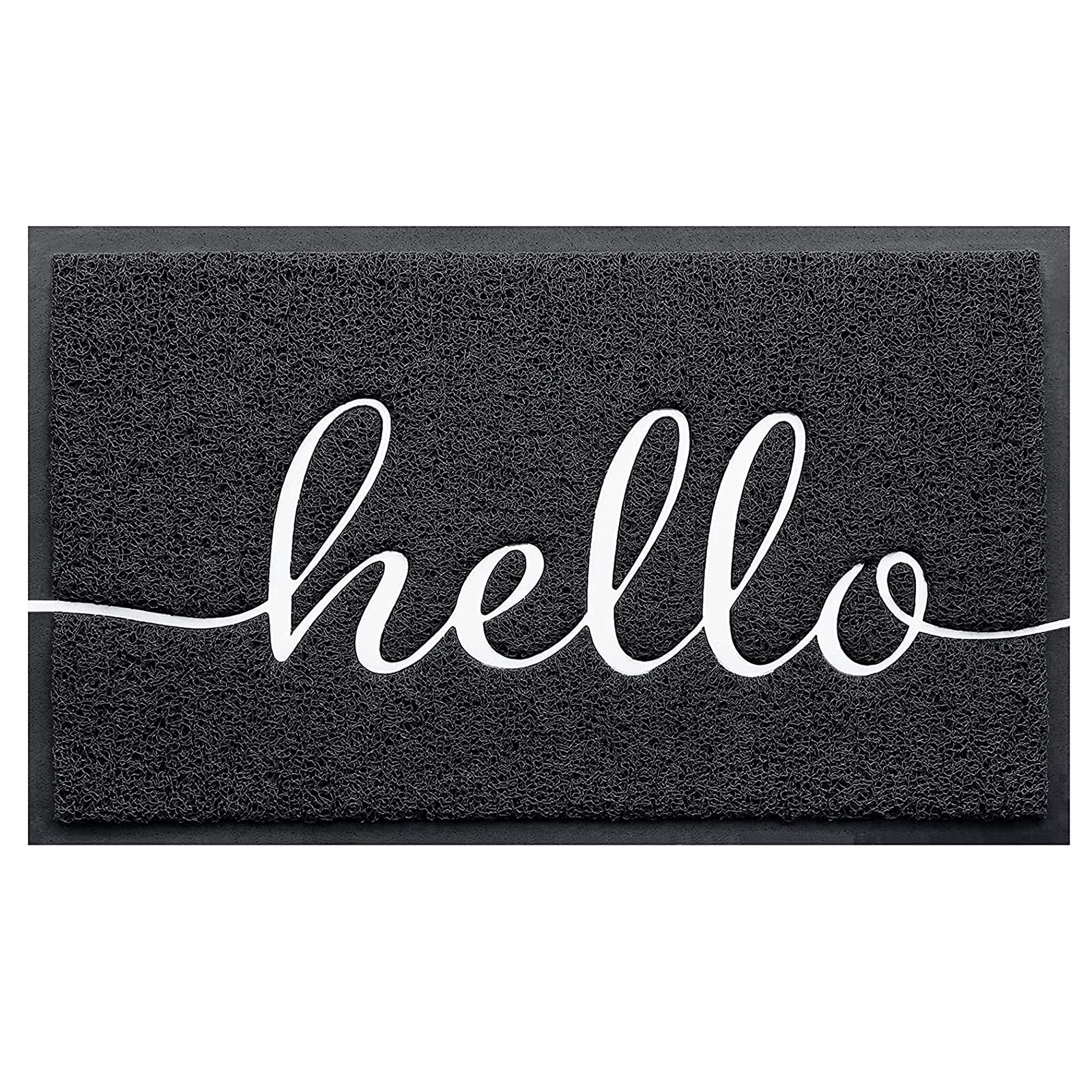 BeneathYourFeet Door Mat (30"x17.5",Black), Welcome Mat Low Profile Front Doormat Floor Mat Non Slip Rugs for Entryway, Patio, High Traffic Areas