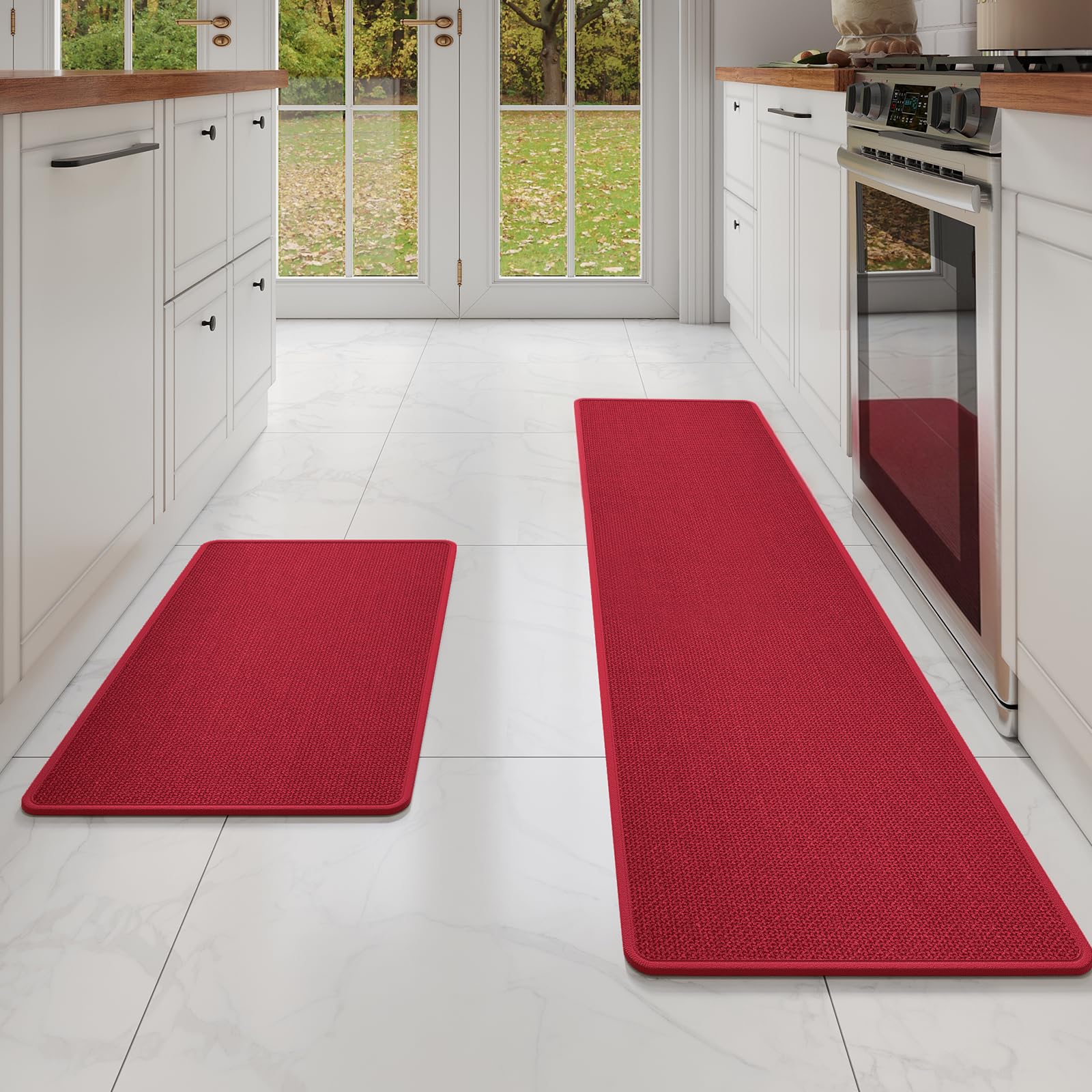 YDKGL Water Absorbent Runner Rugs for Kitchen, Kitchen Mat in Front of Sink, Oil Absorbent Kitchen Mats for Floor,Non-Slip Kitchen Rugs,Durable Kitchen Mats，17x30 Gray Kitchen Rugs,
