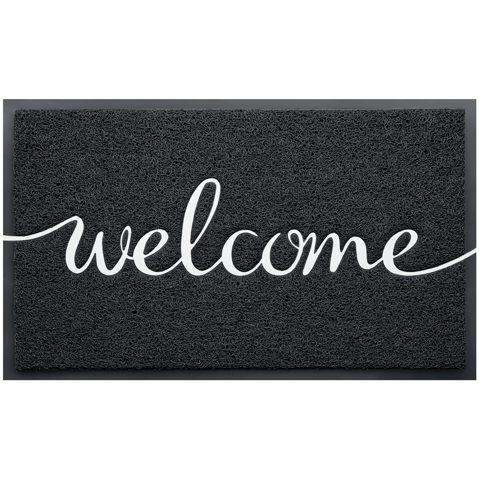 BeneathYourFeet Door Mat (30"x17.5",Black), Welcome Mat Low Profile Front Doormat Floor Mat Non Slip Rugs for Entryway, Patio, High Traffic Areas