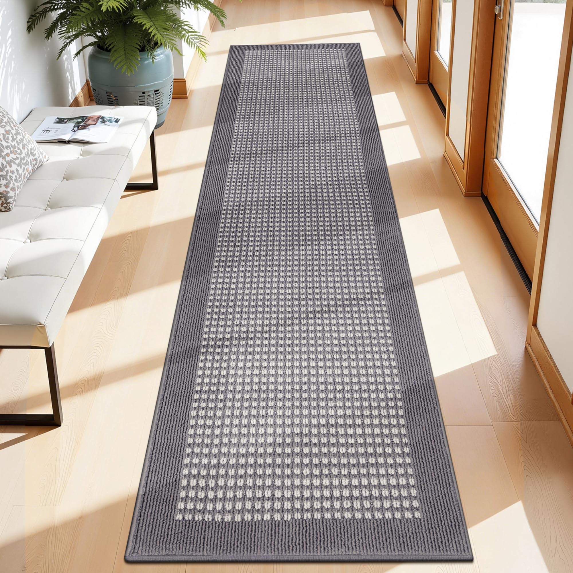 Ileading Indoor Door Mat 3x5ft Absorbent Dog Mats for Muddy Paws,Machine Washable Small Living Room Area Rug with Non-Slip Rubber Backing Low-Profile Inside Carpet for Hallway,Kitchen