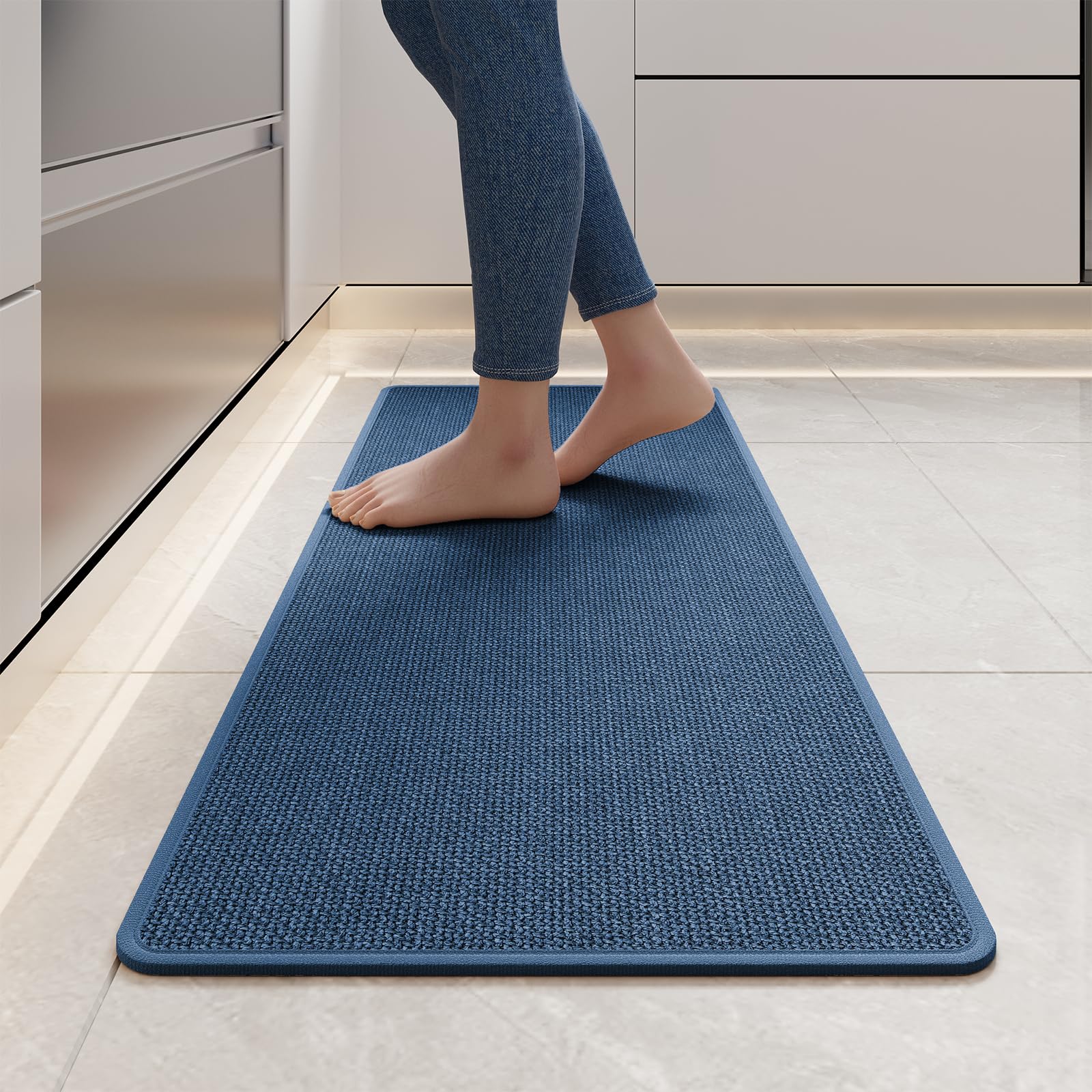 YDKGL Water Absorbent Runner Rugs for Kitchen, Kitchen Mat in Front of Sink, Oil Absorbent Kitchen Mats for Floor,Non-Slip Kitchen Rugs,Durable Kitchen Mats，17x30 Gray Kitchen Rugs,