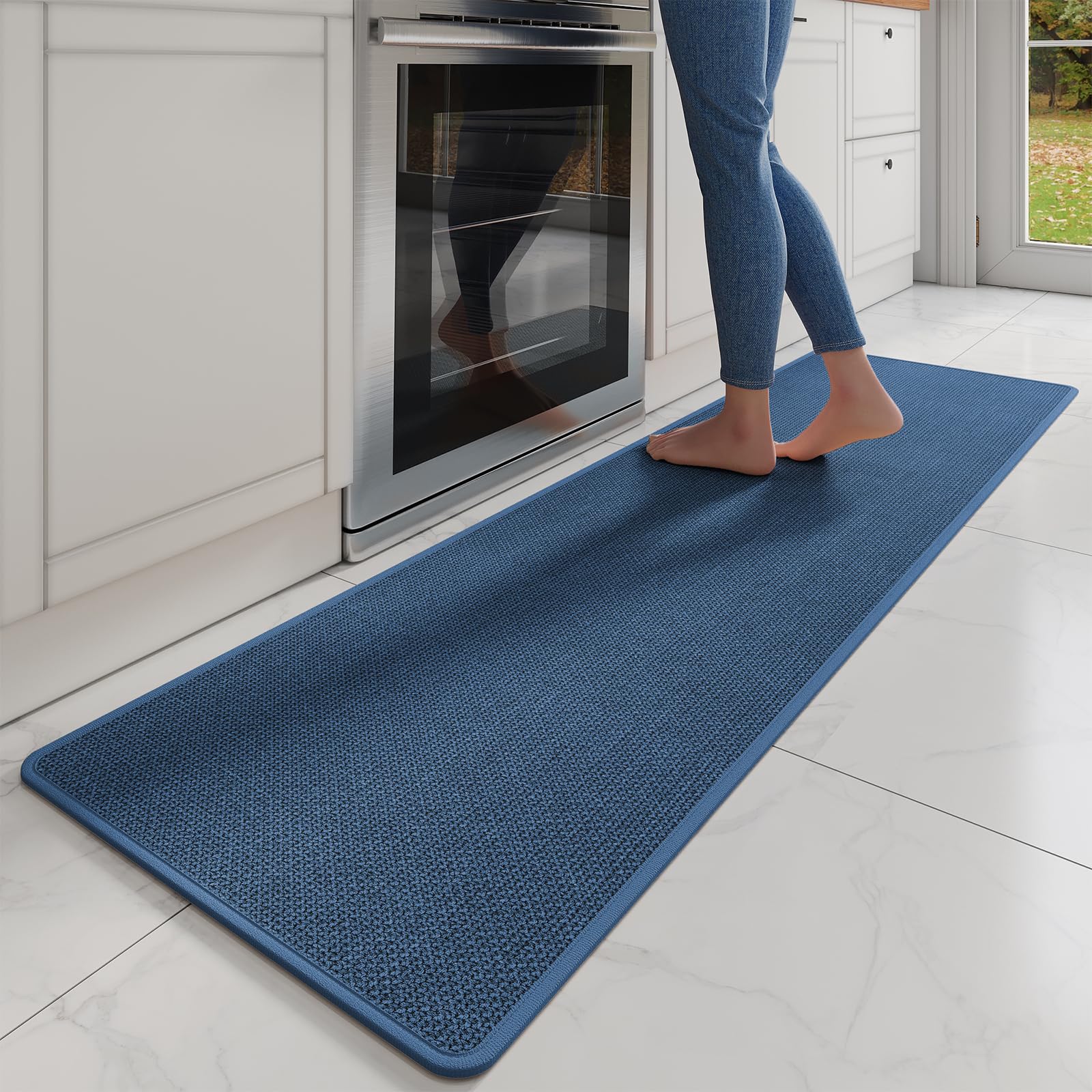 YDKGL Water Absorbent Runner Rugs for Kitchen, Kitchen Mat in Front of Sink, Oil Absorbent Kitchen Mats for Floor,Non-Slip Kitchen Rugs,Durable Kitchen Mats，17x30 Gray Kitchen Rugs,