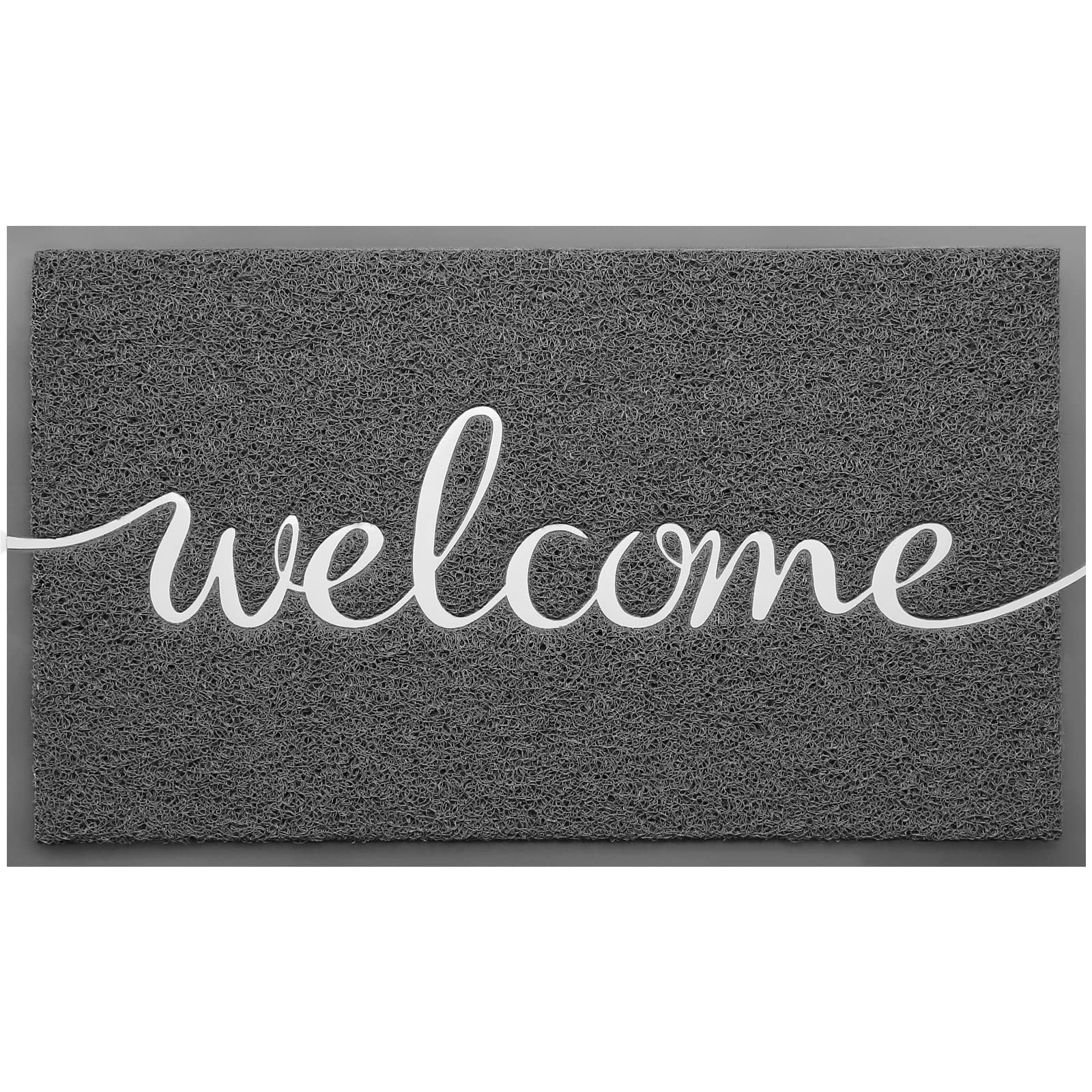 CozyBounty Black Door Mat Welcome Mats Outdoor Indoor Non-Slip Doormat for Entryway Low-Profile Floor Mat for Yard, Garage, High Traffic Areas (30"x17.5", Black)