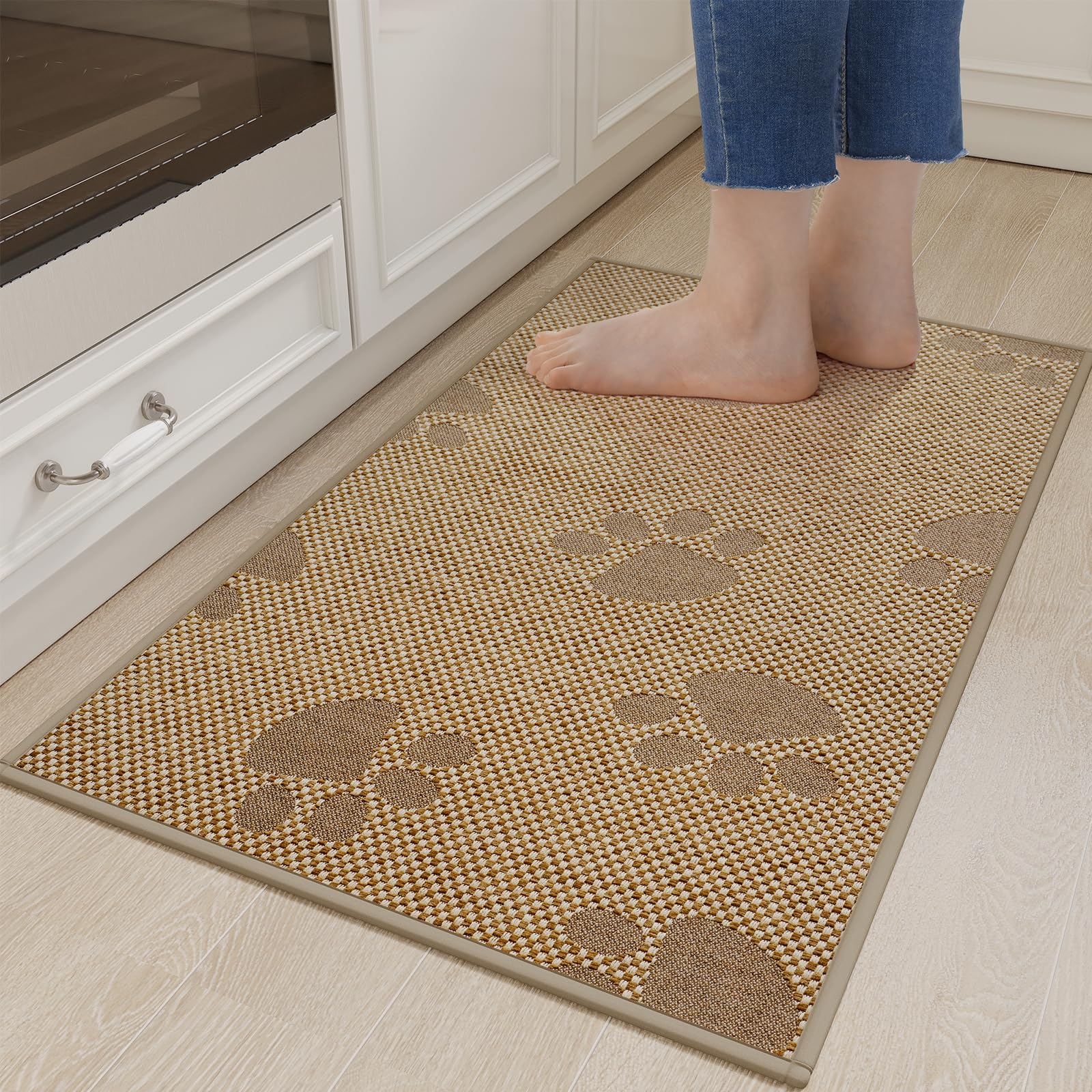 YDKGL Water Absorbent Runner Rugs for Kitchen, Kitchen Mat in Front of Sink, Oil Absorbent Kitchen Mats for Floor,Non-Slip Kitchen Rugs,Durable Kitchen Mats，17x30 Gray Kitchen Rugs,