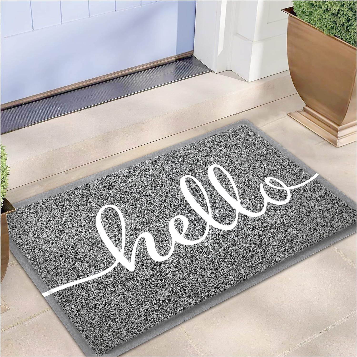 EARTHALL Door Mat Outside Inside Home Doormat, 30"x17.5", Durable Floor Mat Non Slip Mat Ultra Absorb Mud Easy Clean Front Doormat for Garage, Entryway, Patio, High Traffic Areas, Black
