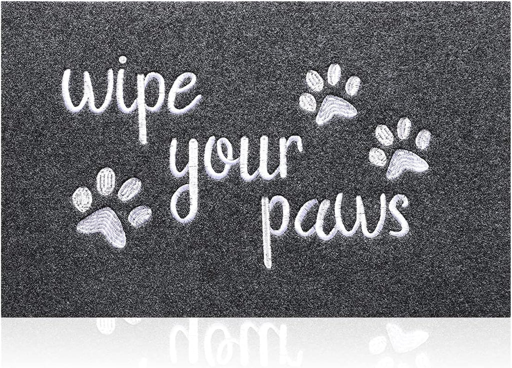 Welcome Door Mats for Entrance Funny Door Mat Wipe Your Paws Floor Mat, Welcome Mats for Front Door Indoor Non Slip Backing Rubber Mat for Outside Dog Doormat Grey