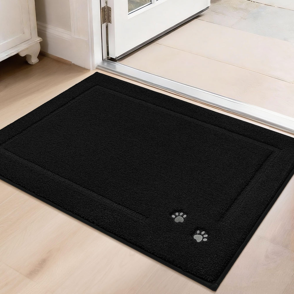 BEQHAUSE Dog Door Mat for Mud Paws Dirt Trapper Doormat Non-Slip Entryway Rugs Absorbent Welcome Mat Washable Indoor Floor Mat Low-Profile for Front Door, 32" x 48", Brown