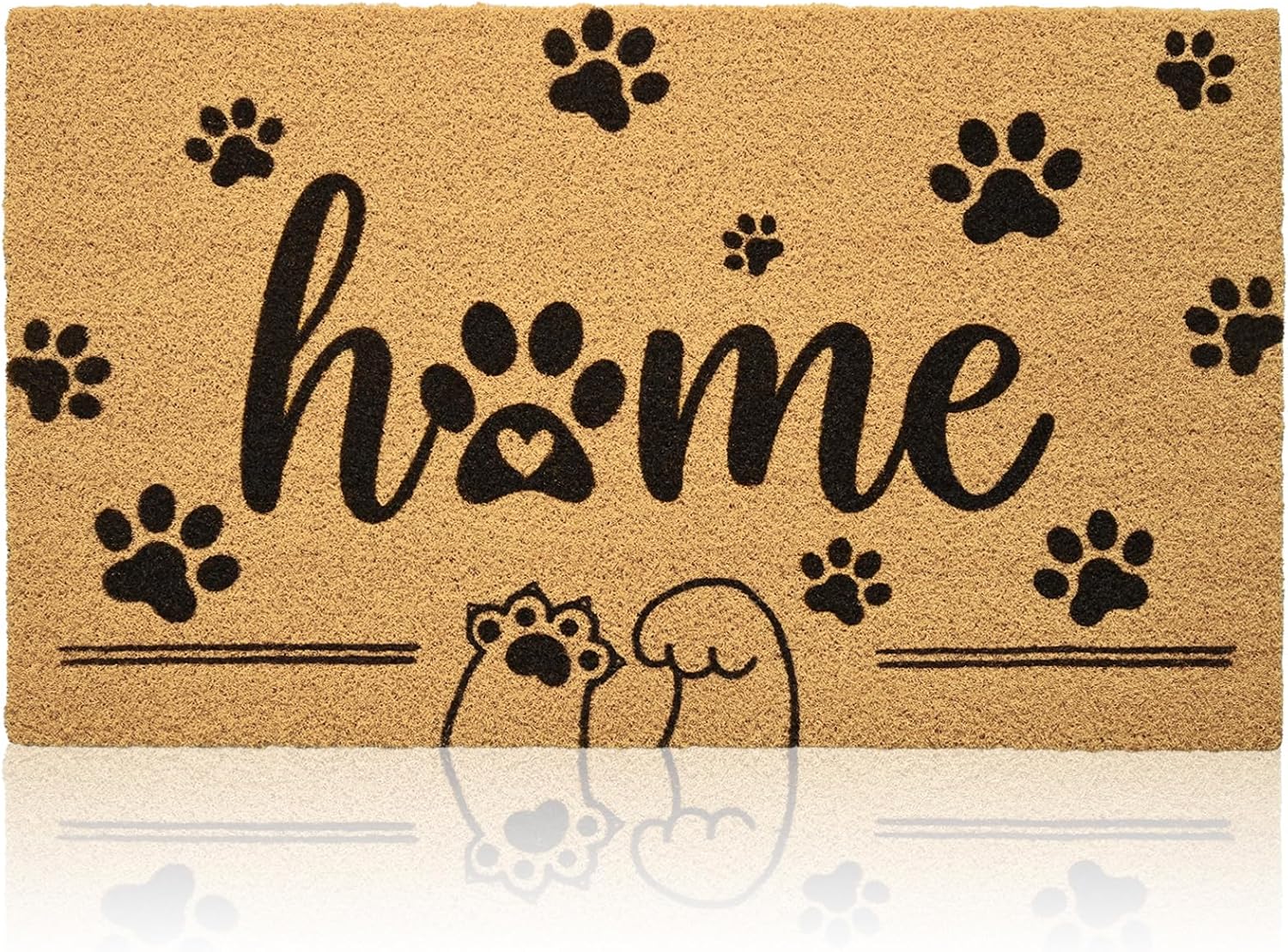 Gifeas Front Door Mat for Entrance, 17x30 Home Paws Welcome Mats with Heavy Duty Backing for Outdoor Indoor, Faux Coco Coir Doormat for Outside Porch Garage Farmhouse Home Funny Decor