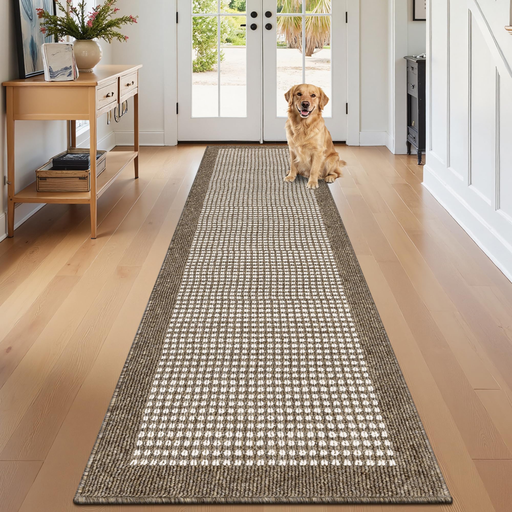 Ileading Indoor Door Mat 3x5ft Absorbent Dog Mats for Muddy Paws,Machine Washable Small Living Room Area Rug with Non-Slip Rubber Backing Low-Profile Inside Carpet for Hallway,Kitchen