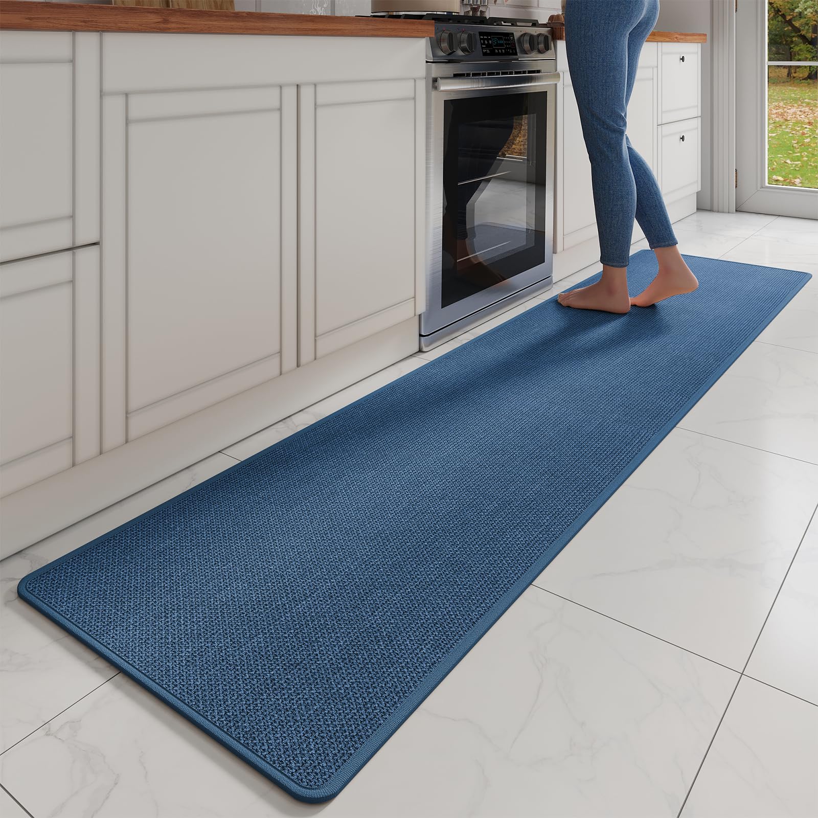 YDKGL Water Absorbent Runner Rugs for Kitchen, Kitchen Mat in Front of Sink, Oil Absorbent Kitchen Mats for Floor,Non-Slip Kitchen Rugs,Durable Kitchen Mats，17x30 Gray Kitchen Rugs,