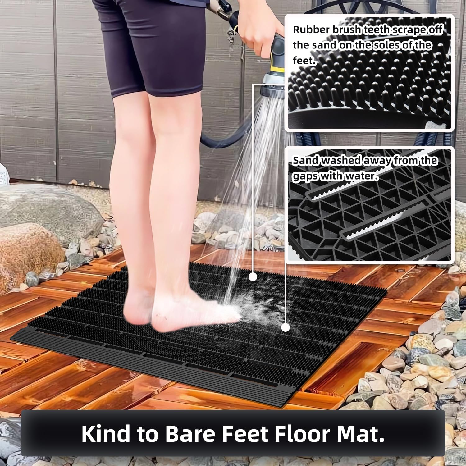 MATALL Heavy Duty Outdoor Mat - 18 x 30 Inches Non-Slip Drainage Floor Mat for All Weather Garage Pool Home Entry Indoor Mud Mat