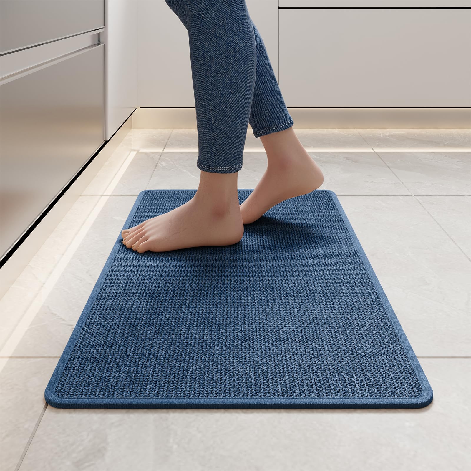 YDKGL Water Absorbent Runner Rugs for Kitchen, Kitchen Mat in Front of Sink, Oil Absorbent Kitchen Mats for Floor,Non-Slip Kitchen Rugs,Durable Kitchen Mats，17x30 Gray Kitchen Rugs,
