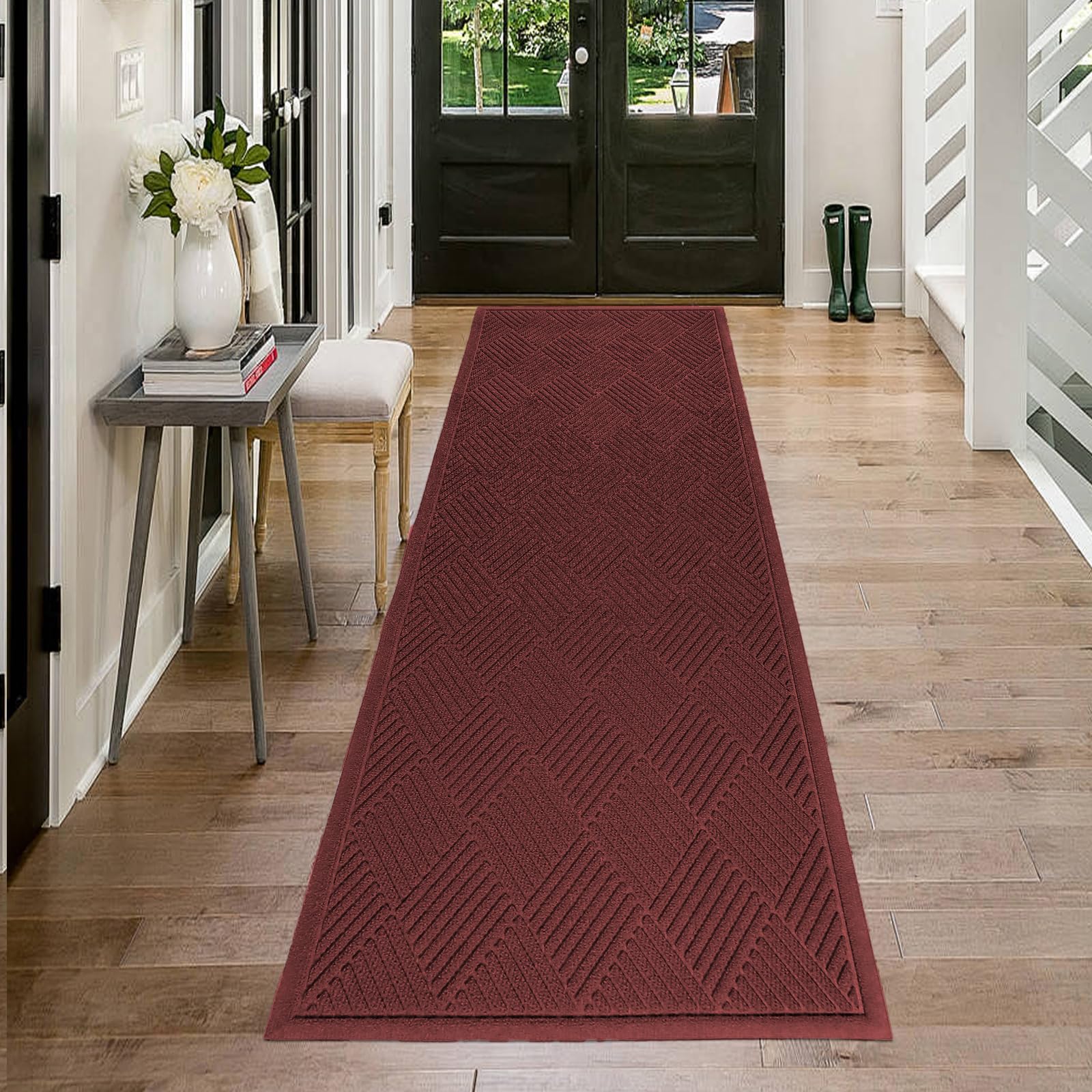 HIYARD Sturdy Front Door Mat, Absorbent Muddy Dirt Resist Welcome Door Mats Outdoor Indoor, Stain and Fade Resistant, Non-Slip Rubber Backing Low Profile Doormat for Entryway, 30×17, Beige