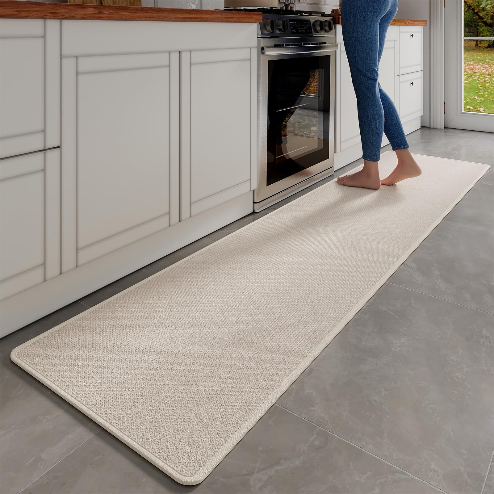 YDKGL Water Absorbent Runner Rugs for Kitchen, Kitchen Mat in Front of Sink, Oil Absorbent Kitchen Mats for Floor,Non-Slip Kitchen Rugs,Durable Kitchen Mats，17x30 Gray Kitchen Rugs,